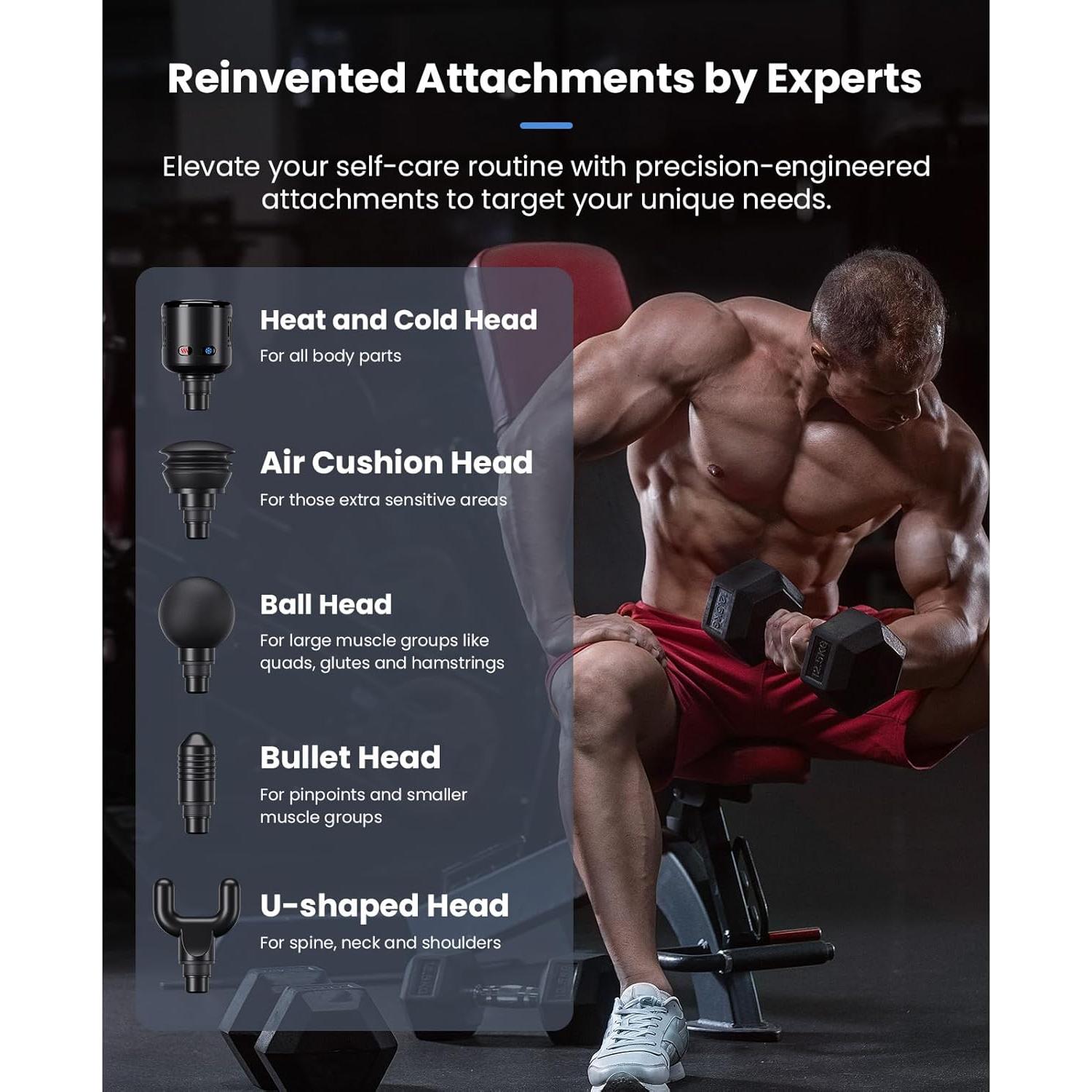 Pistola de Masaje BOB Y BRAD A2 Pro con Calor y Frío