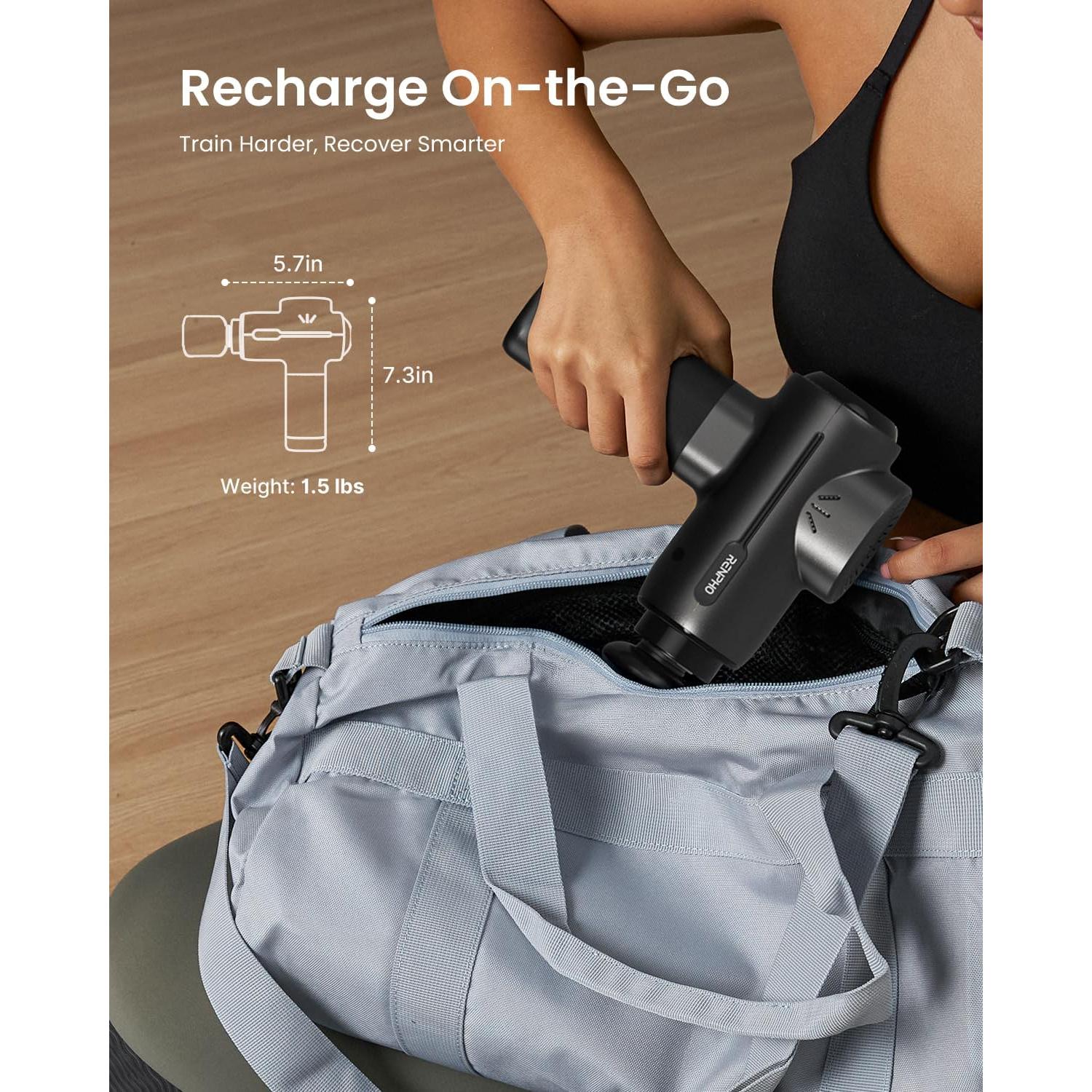 Pistola de Masaje RENPHO con Calor y Frío, 5 Velocidades