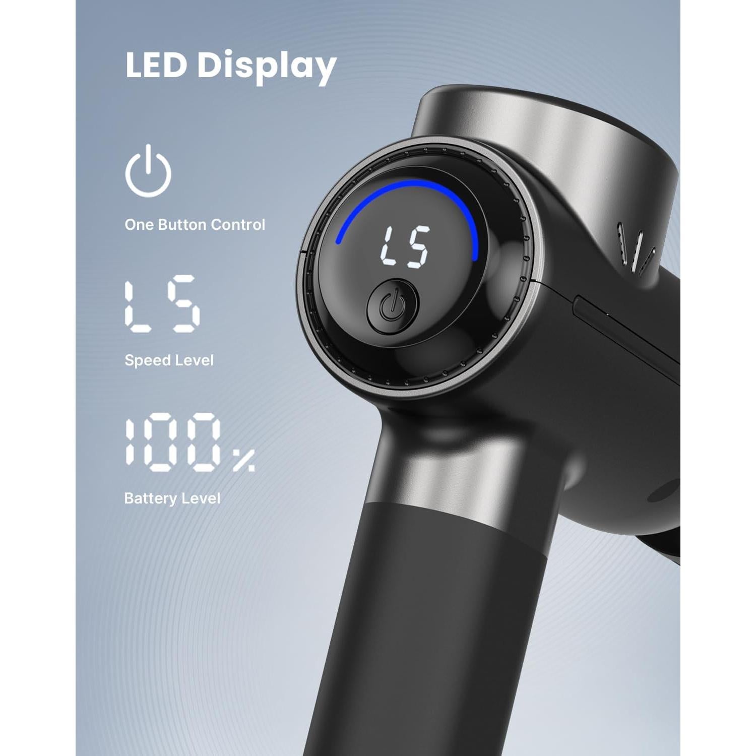 Pistola de Masaje RENPHO con Calor y Frío, 5 Velocidades