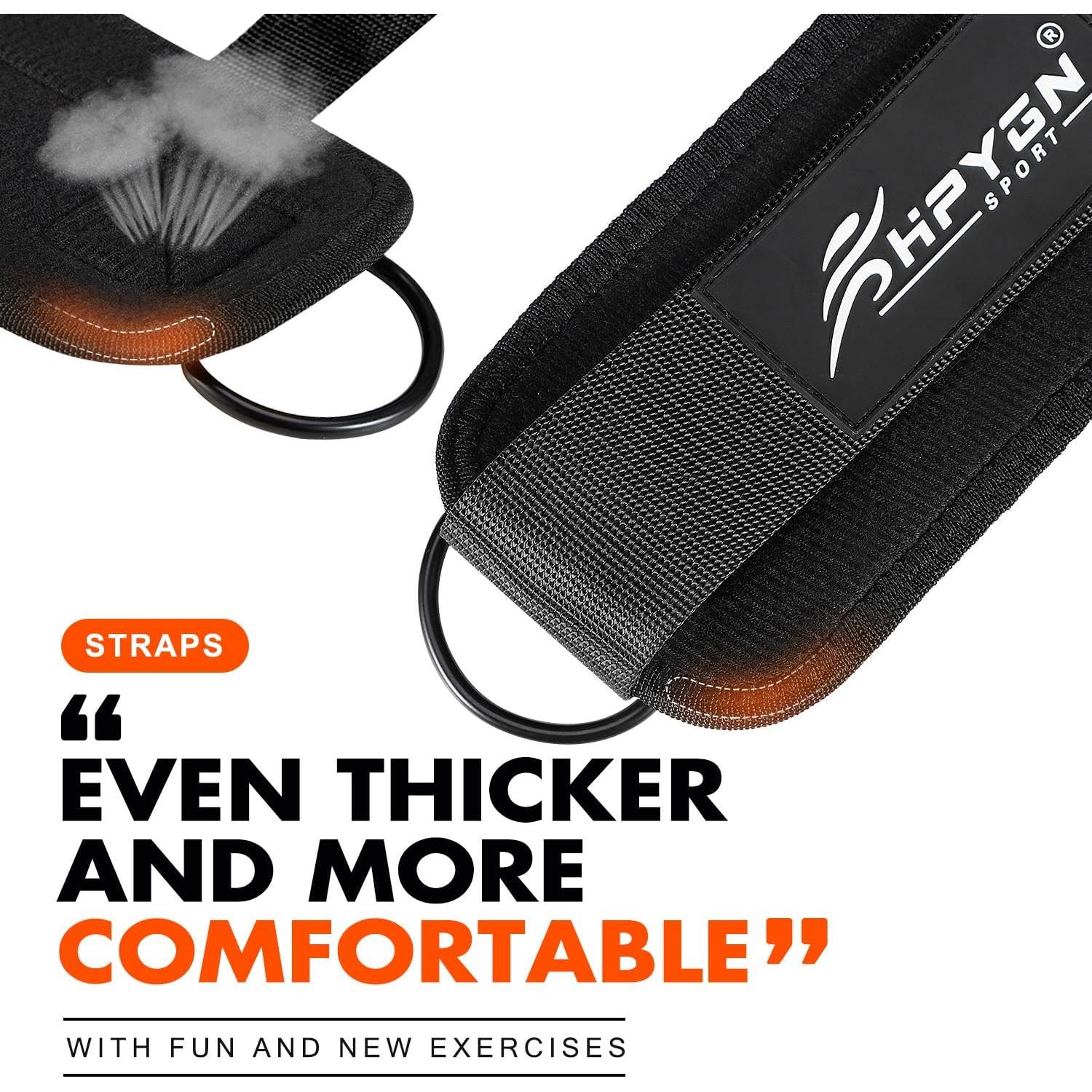 Correas de Tobillo Acolchadas HPYGN para Gimnasio - Negro