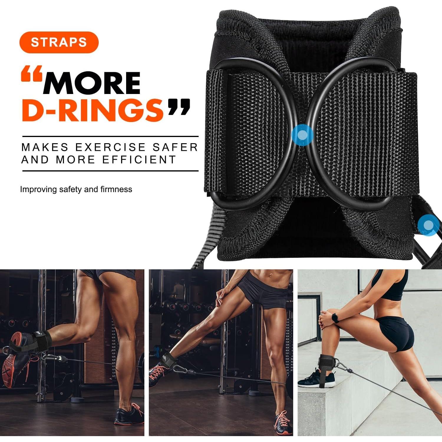 Correas de Tobillo Acolchadas HPYGN para Gimnasio - Negro