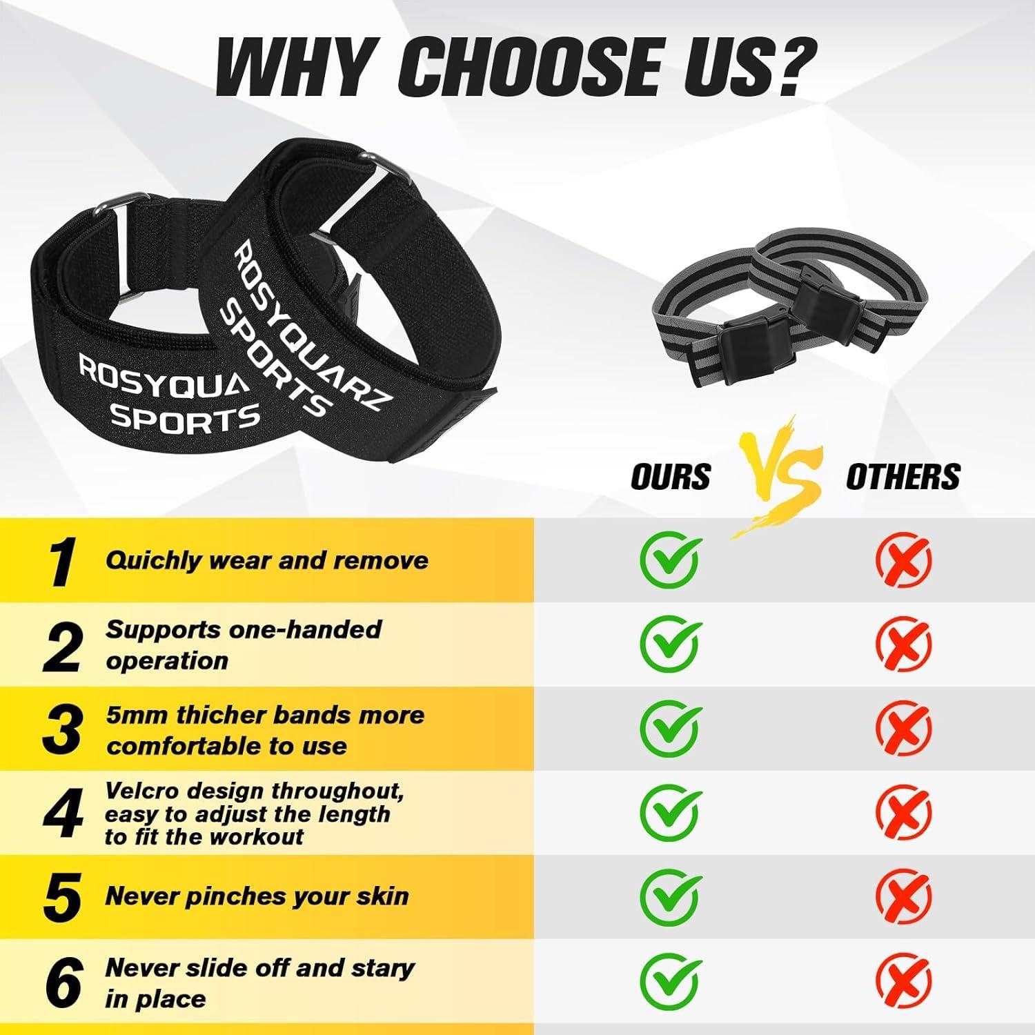 Bandas BFR Ajustables ROSYQUARZ para Glúteos y Brazos 76.2 cm