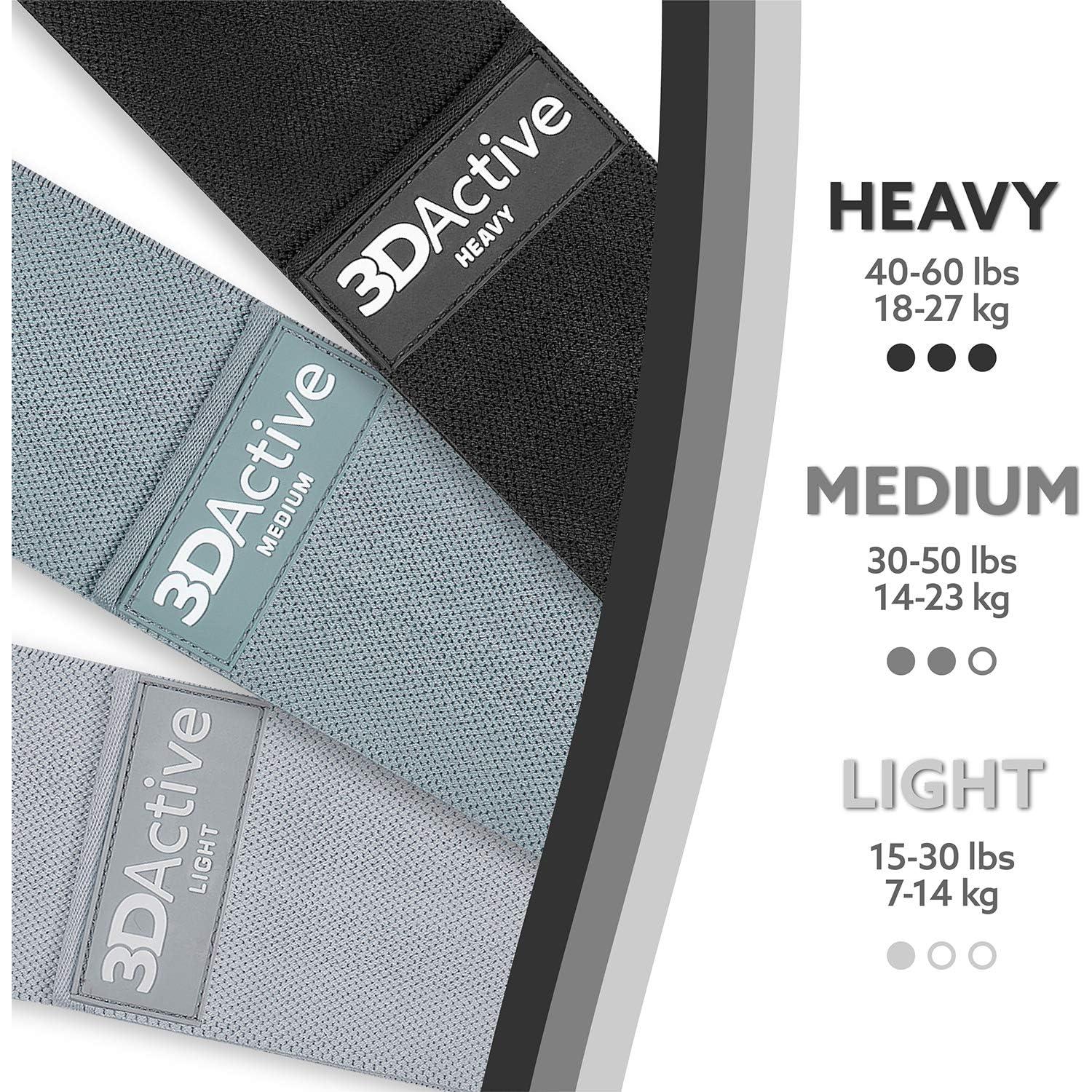 Bandas de Resistencia 3DActive para Piernas y Glúteos - 3 Niveles