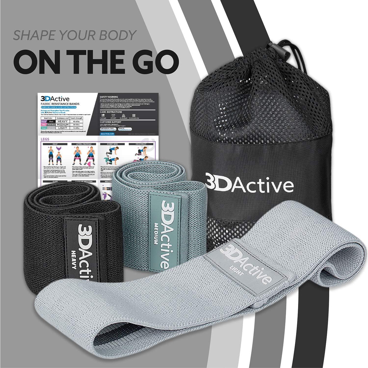 Bandas de Resistencia 3DActive para Piernas y Glúteos - 3 Niveles
