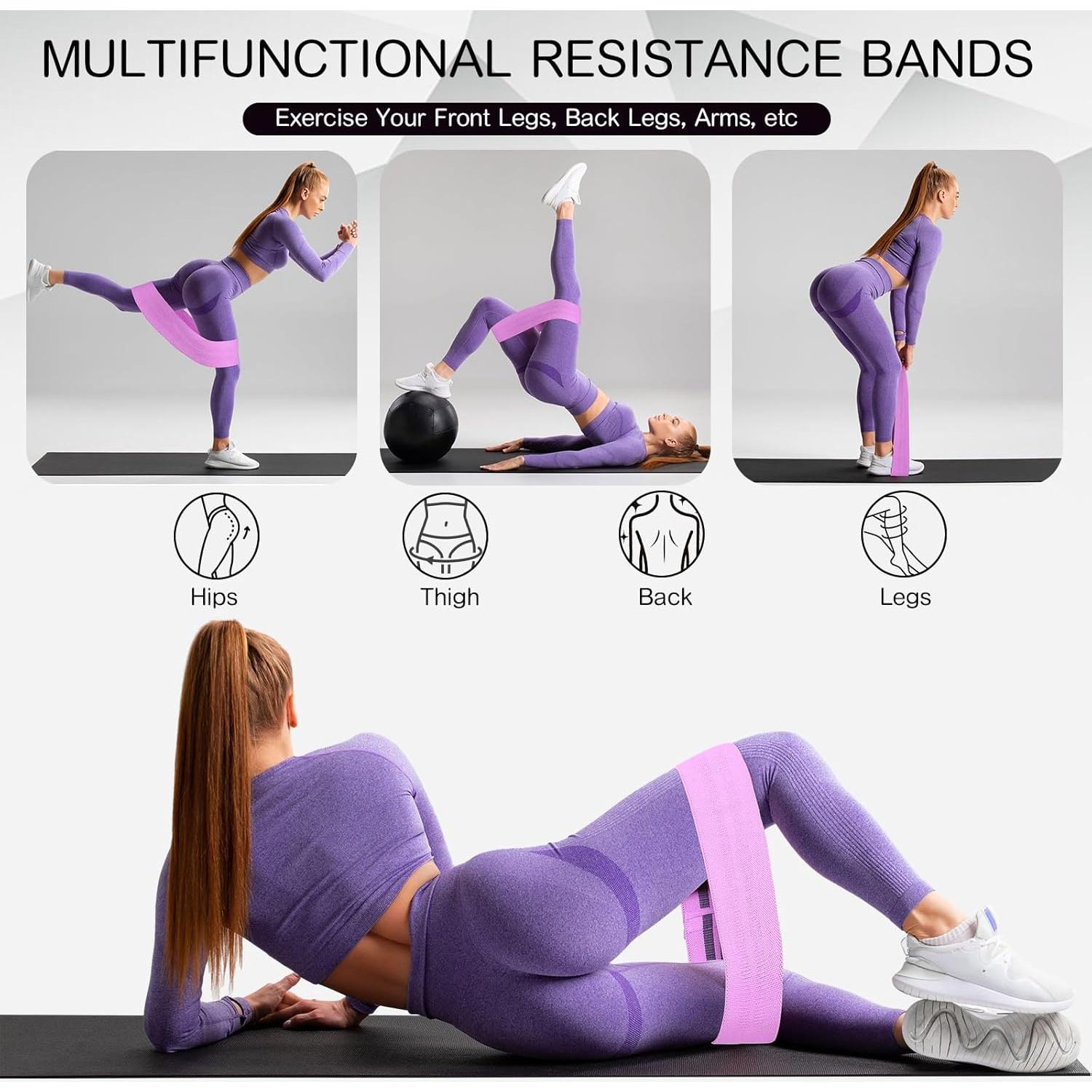 Bandas de Resistencia Shappy 20 Pcs 5 Niveles Tela Antideslizantes