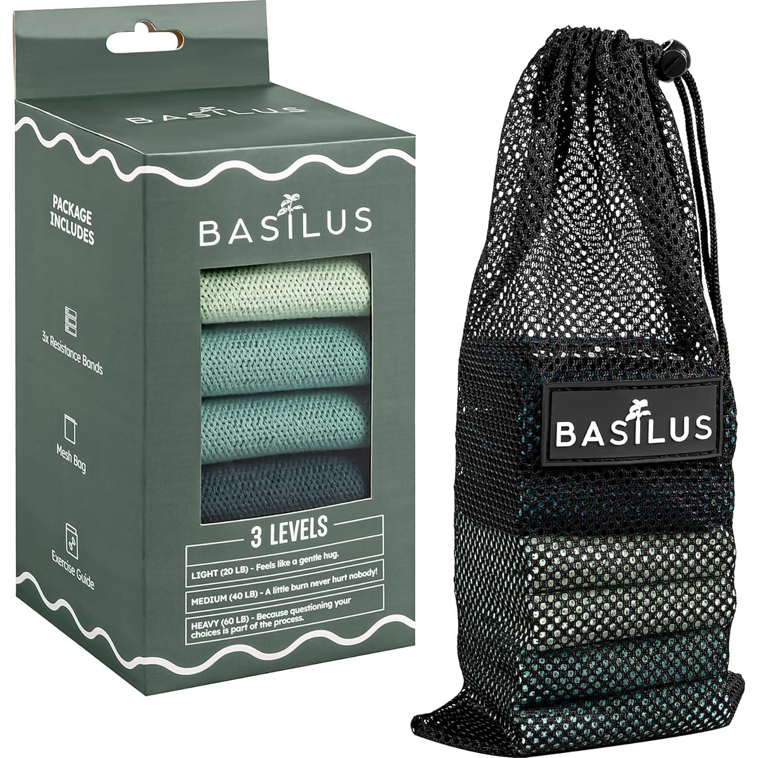 Bandas de Resistencia Basilus - 3 Niveles para Fitness y Yoga