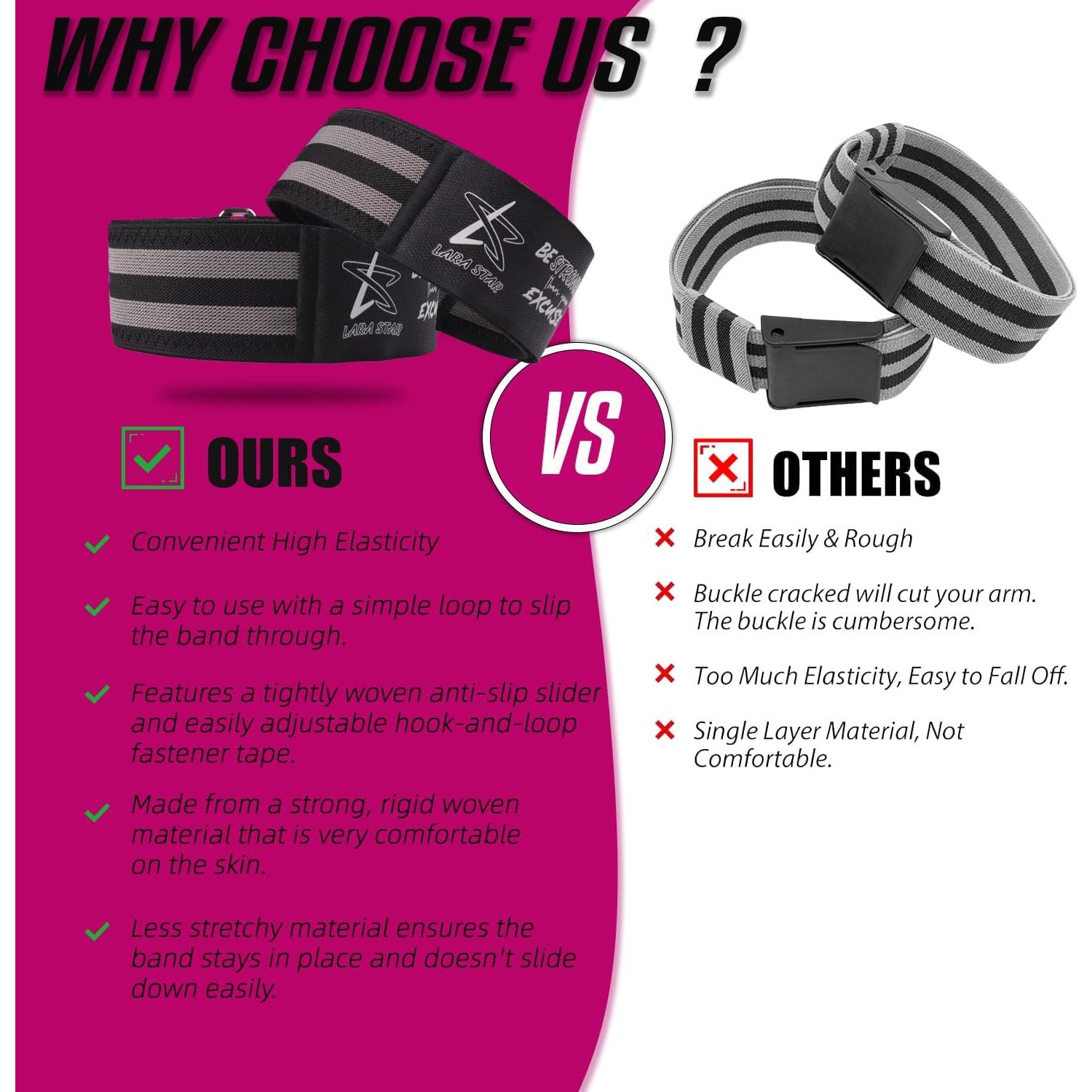 Bandas de Oclusión BFR LARA STAR para Glúteos y Piernas