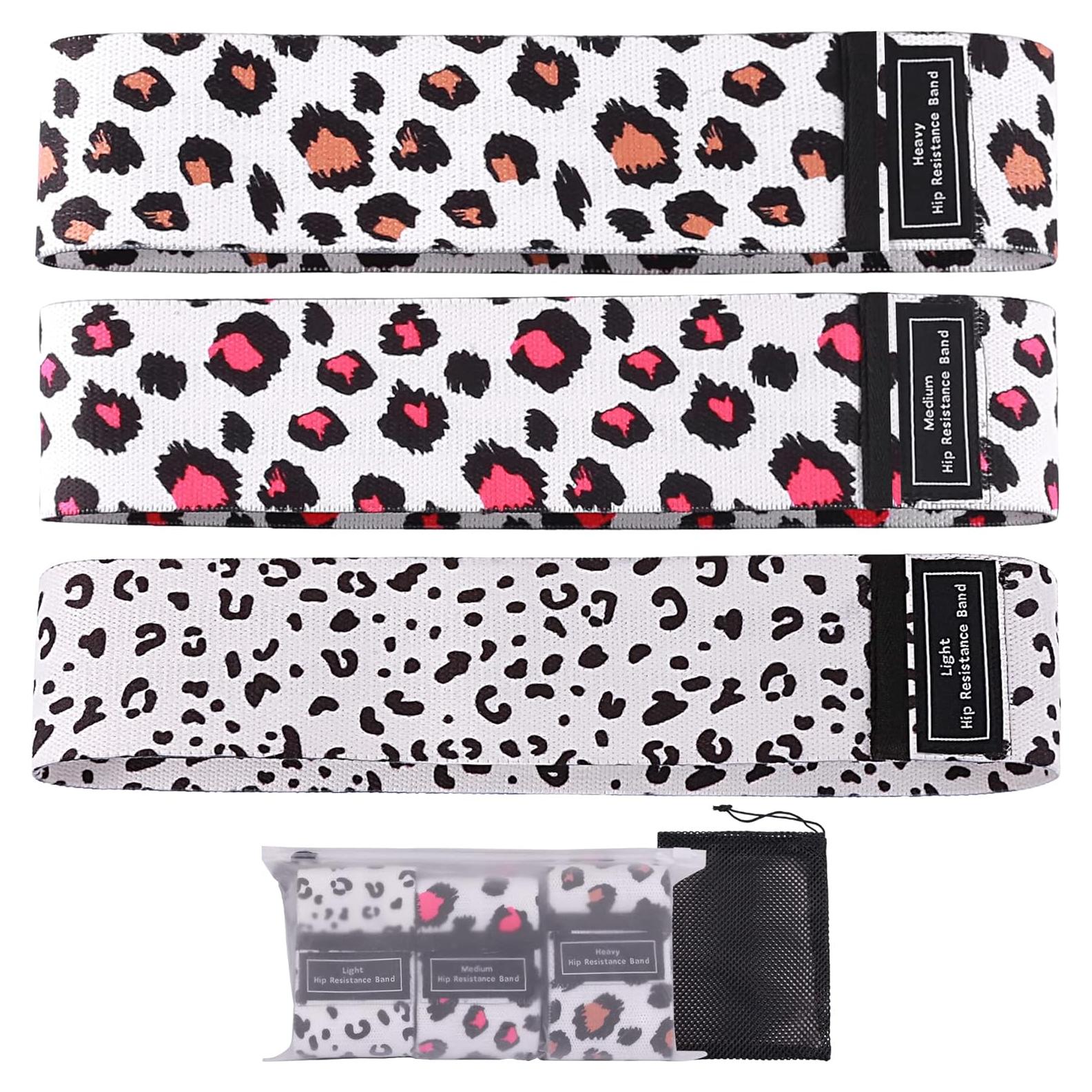 Bandas de Glúteos KRIXAM - 3 Niveles de Resistencia - Estampado Leopardo