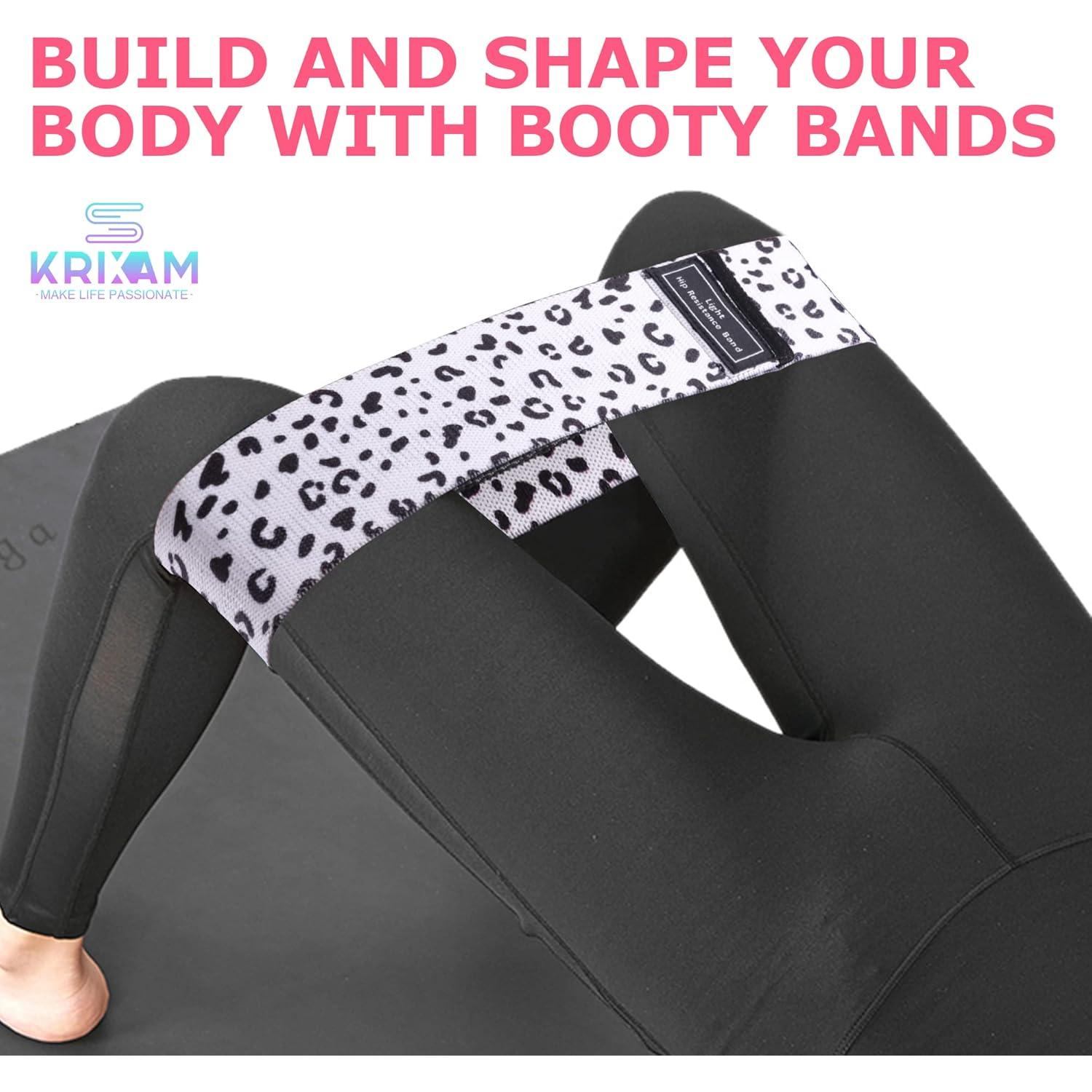 Bandas de Glúteos KRIXAM - 3 Niveles de Resistencia - Estampado Leopardo