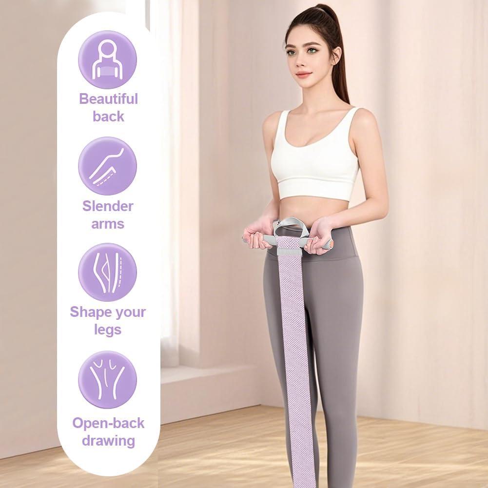 Fabric Resistance Band with Handles, Yoga Pedal Resistance Band Non-Slip Elastic Bands for Strength Muscle Training, Workout Equipment for Leg Arm Chest Core Wrist A