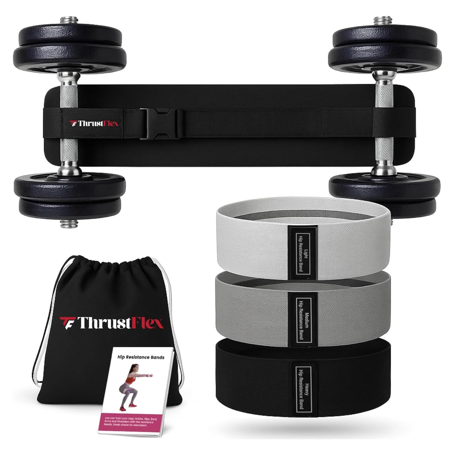 Cinturón de Hip Thrust ThrustFlex con 3 Bandas de Resistencia