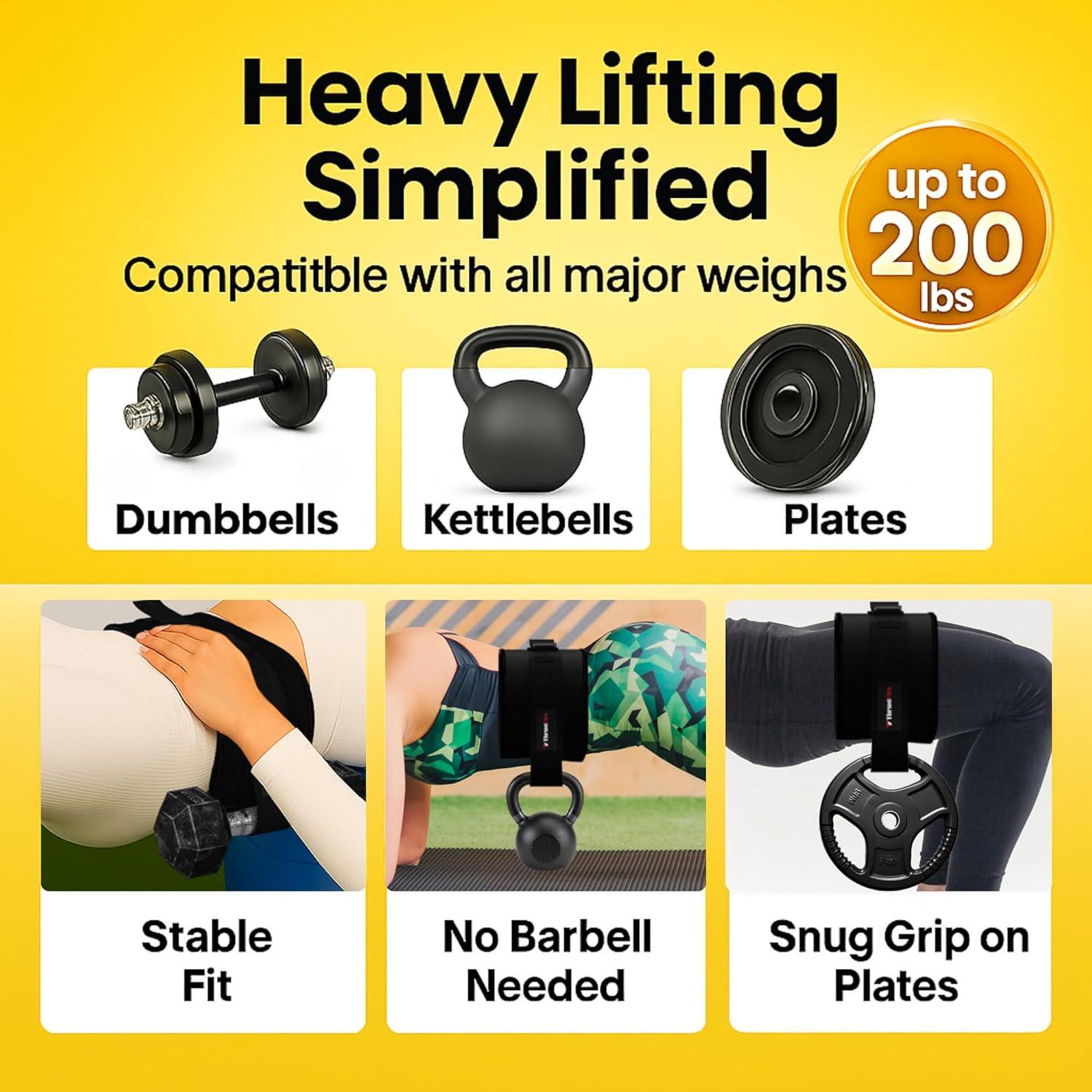 Cinturón de Hip Thrust ThrustFlex con 3 Bandas de Resistencia