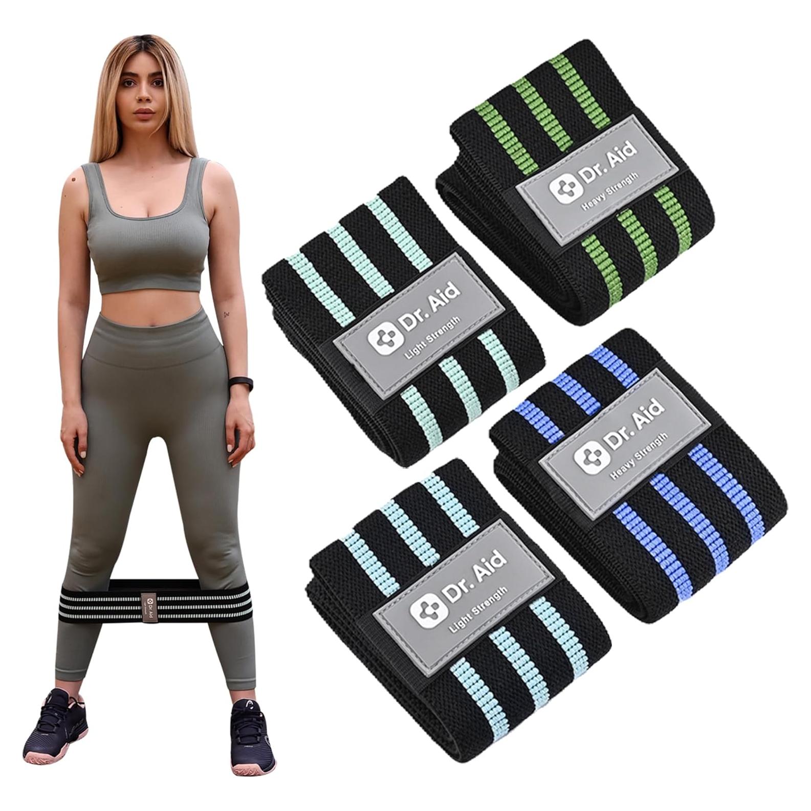Bandas de Resistencia Dr. Aid - Set de 4 para Glúteos y Piernas