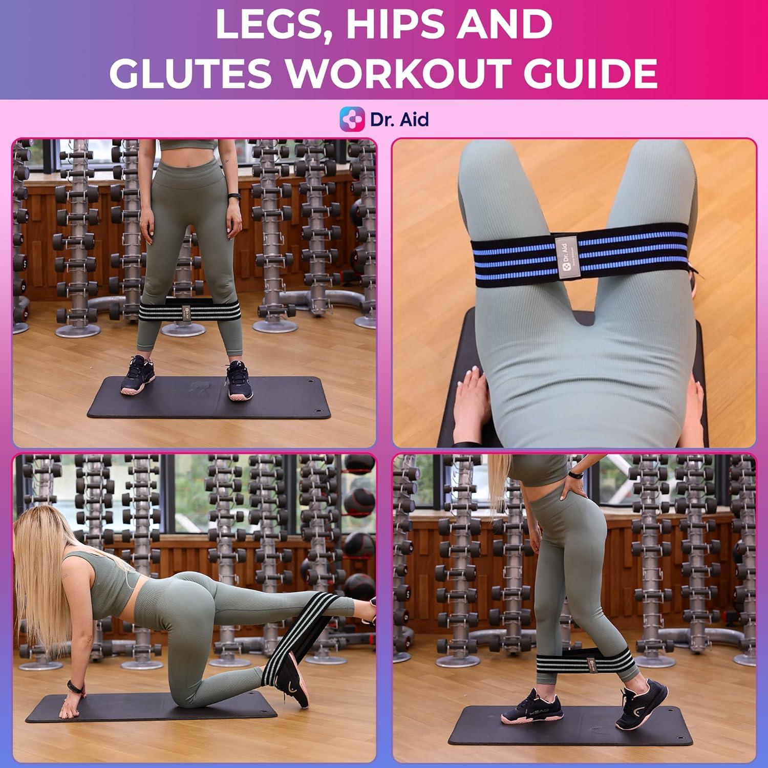 Bandas de Resistencia Dr. Aid - Set de 4 para Glúteos y Piernas