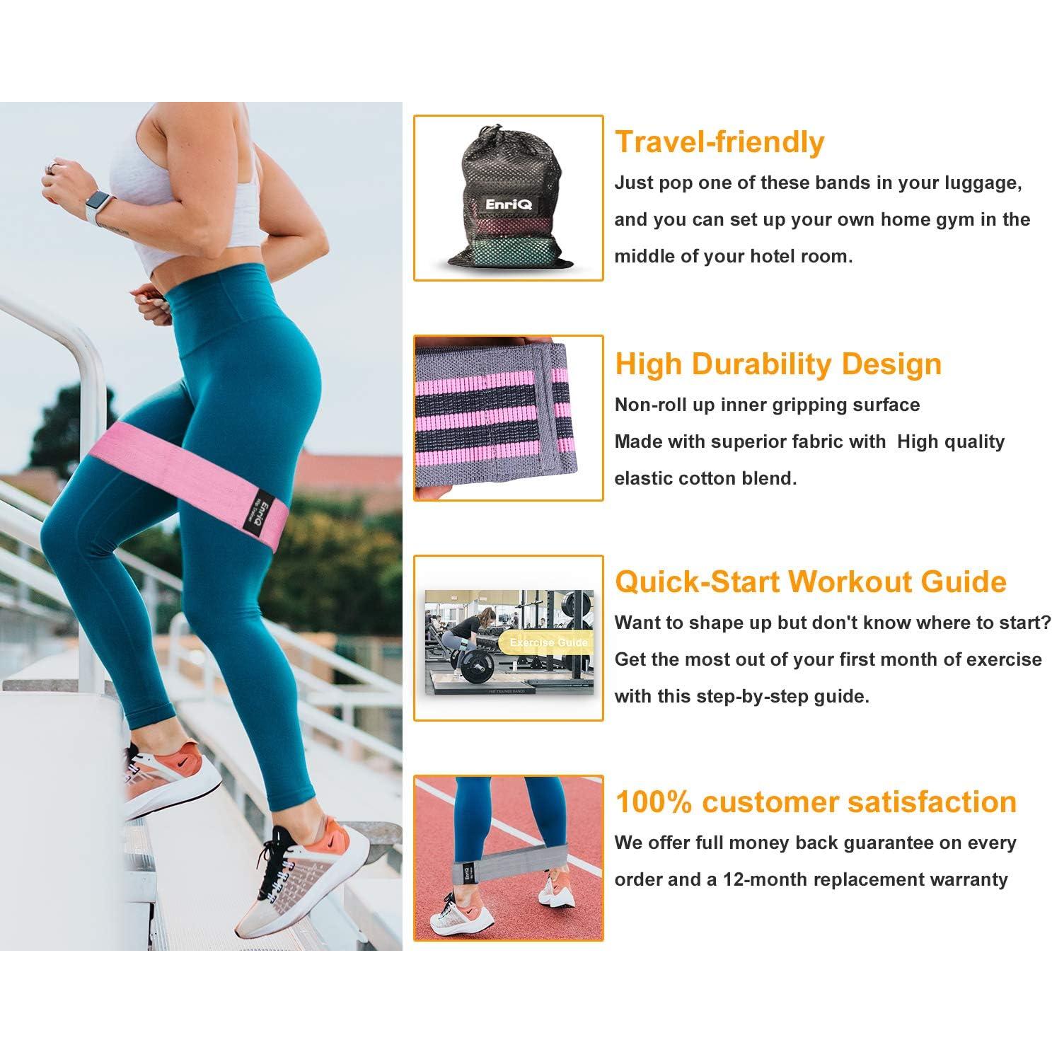 Bandas de Resistencia EnriQ para Glúteos y Piernas - 3 Unidades