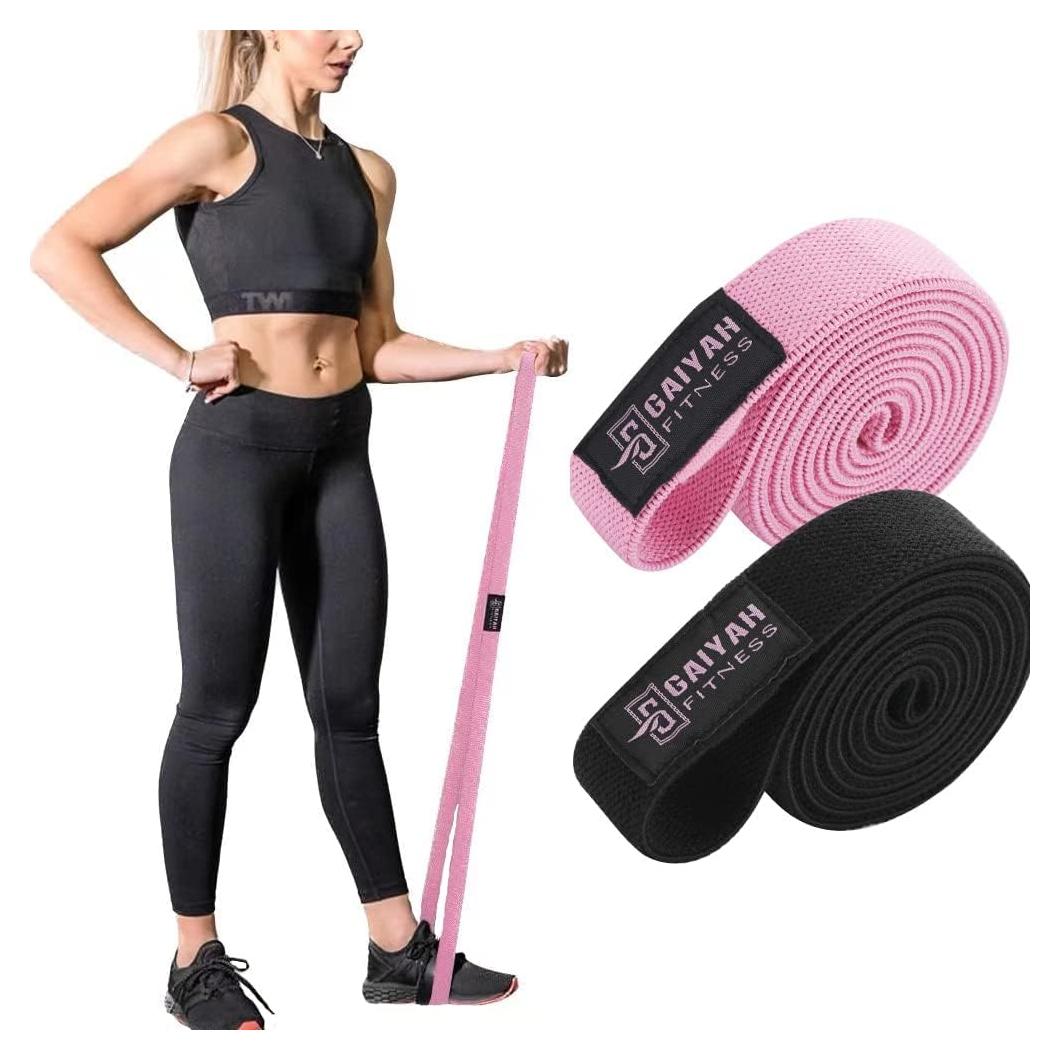Bandas de Resistencia Largas GAIYAH FITNESS Rosa/Negro 2 Unidades