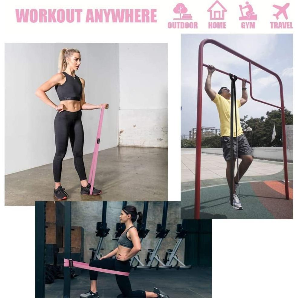 Bandas de Resistencia Largas GAIYAH FITNESS Rosa/Negro 2 Unidades