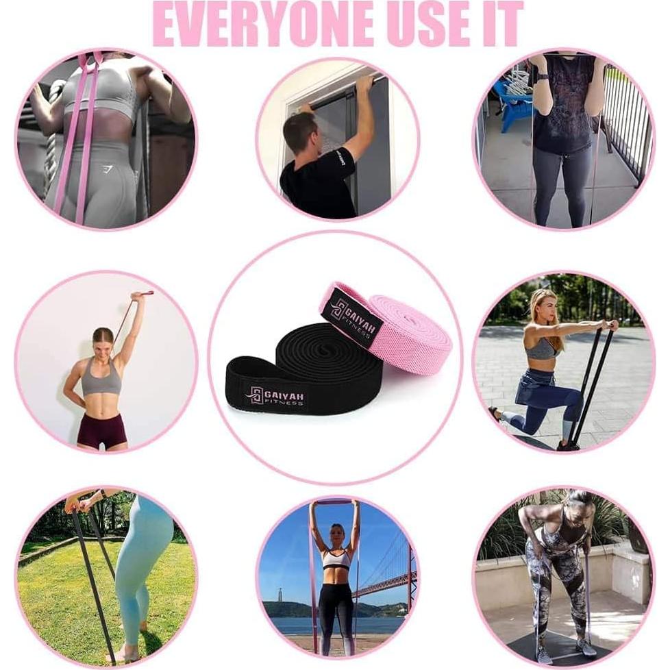 Bandas de Resistencia Largas GAIYAH FITNESS Rosa/Negro 2 Unidades