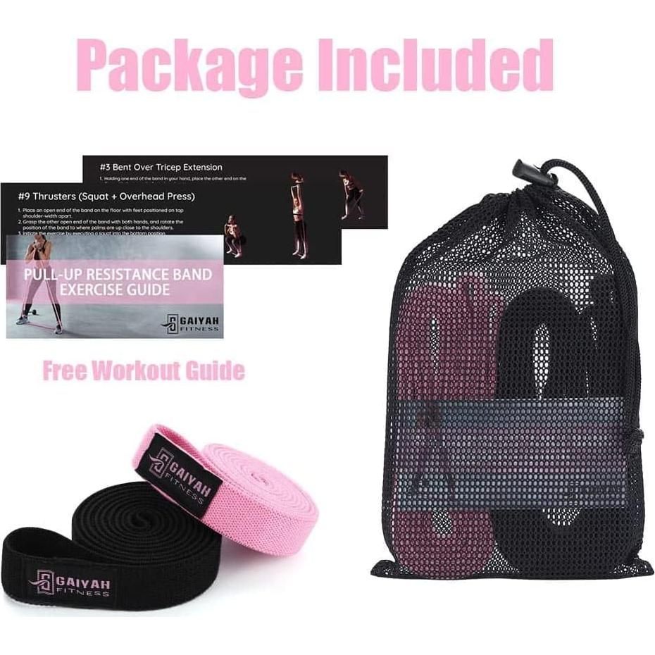 Bandas de Resistencia Largas GAIYAH FITNESS Rosa/Negro 2 Unidades