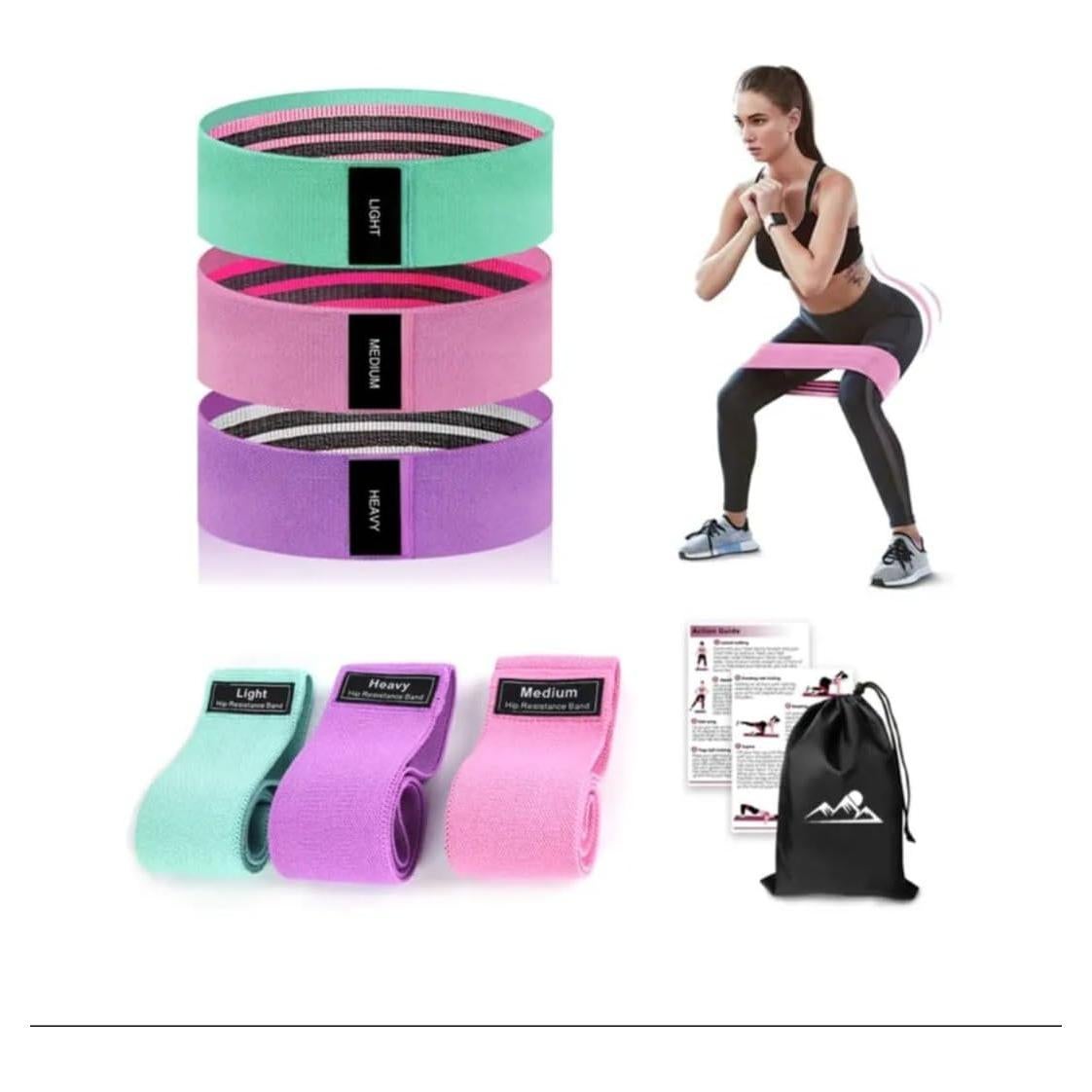 Set de Bandas de Resistencia Genérico - 3 Niveles para Ejercicio