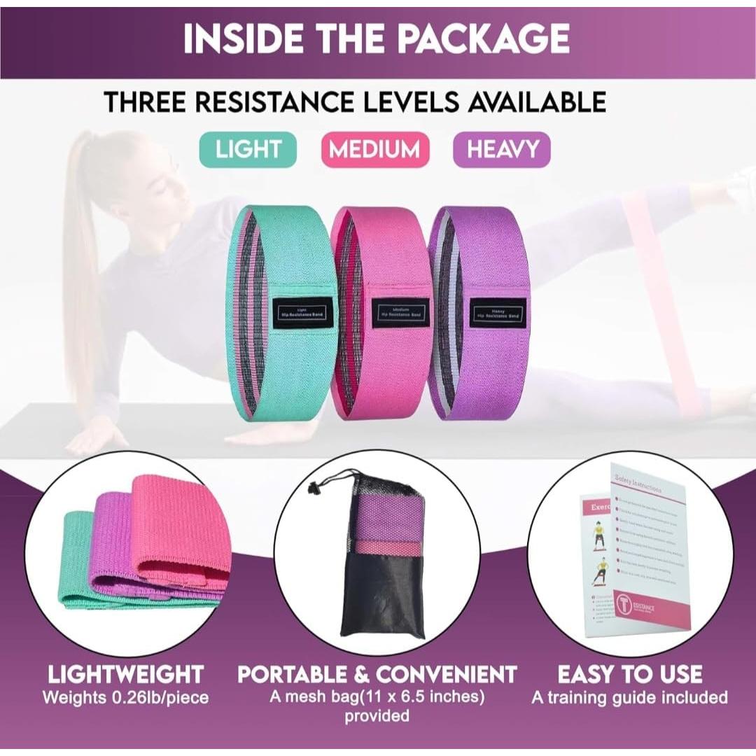 Set de Bandas de Resistencia Genérico - 3 Niveles para Ejercicio