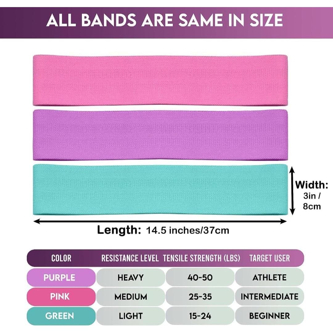 Set de Bandas de Resistencia Genérico - 3 Niveles para Ejercicio