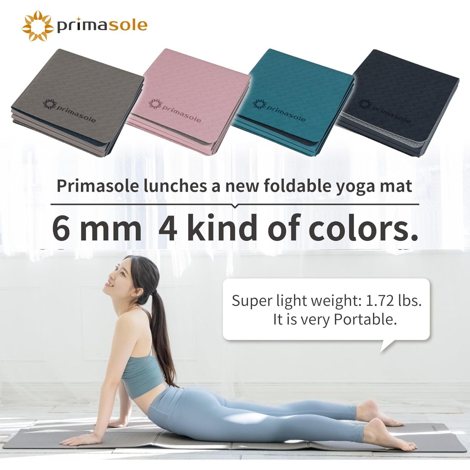 Mat de Yoga Plegable Primasole TPE Antideslizante 182x61cm