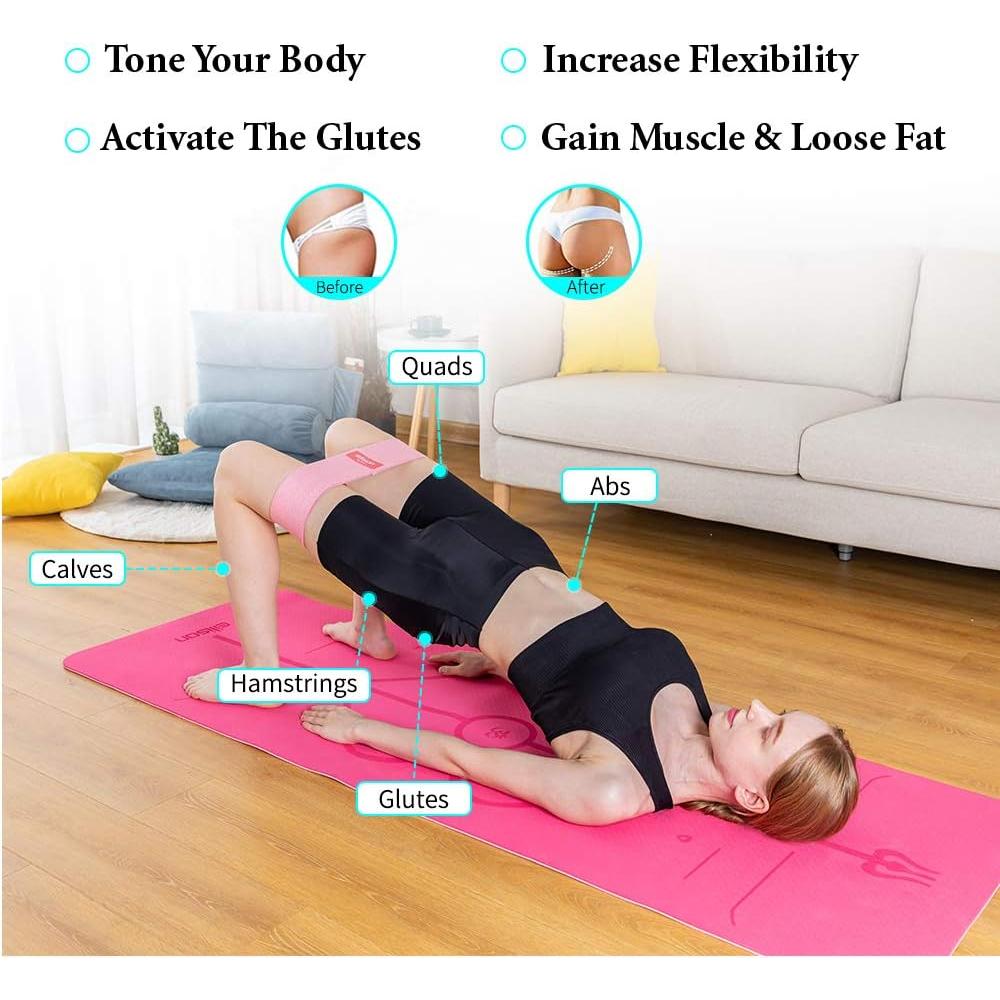 Bandas de Resistencia EILISON Glamfit - Set de 5 Niveles para Glúteos