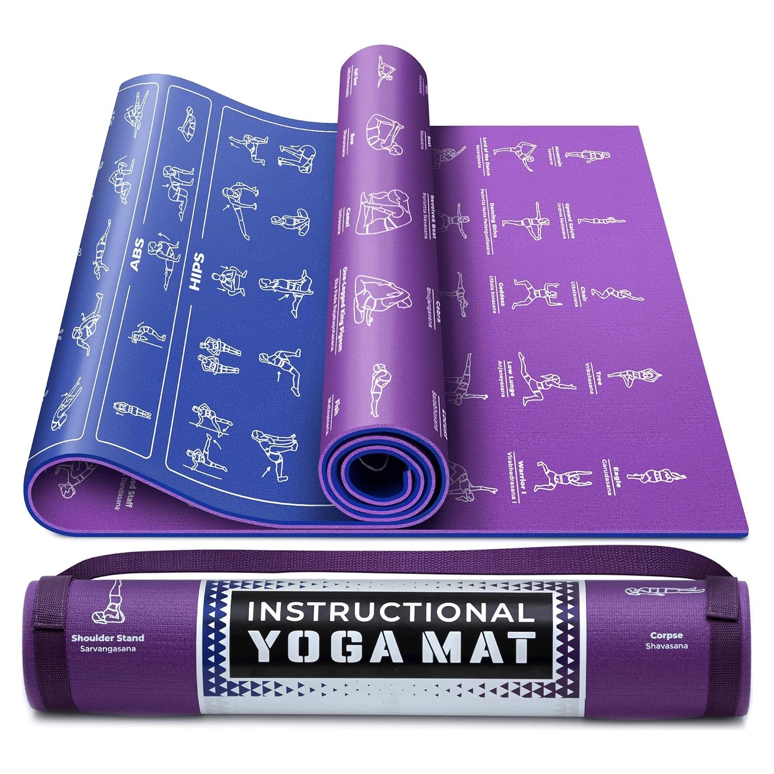 Estera de Yoga Instructiva GRAND BASICS 172.72x60.96cm Antideslizante