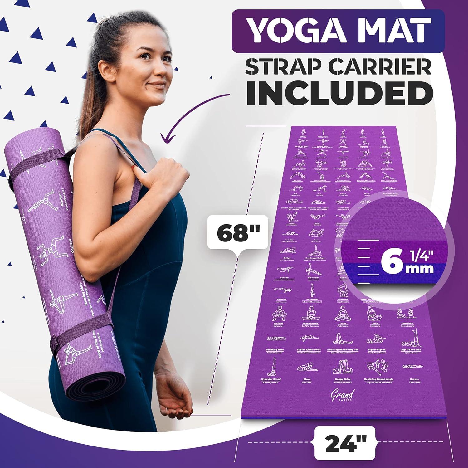 Estera de Yoga Instructiva GRAND BASICS 172.72x60.96cm Antideslizante
