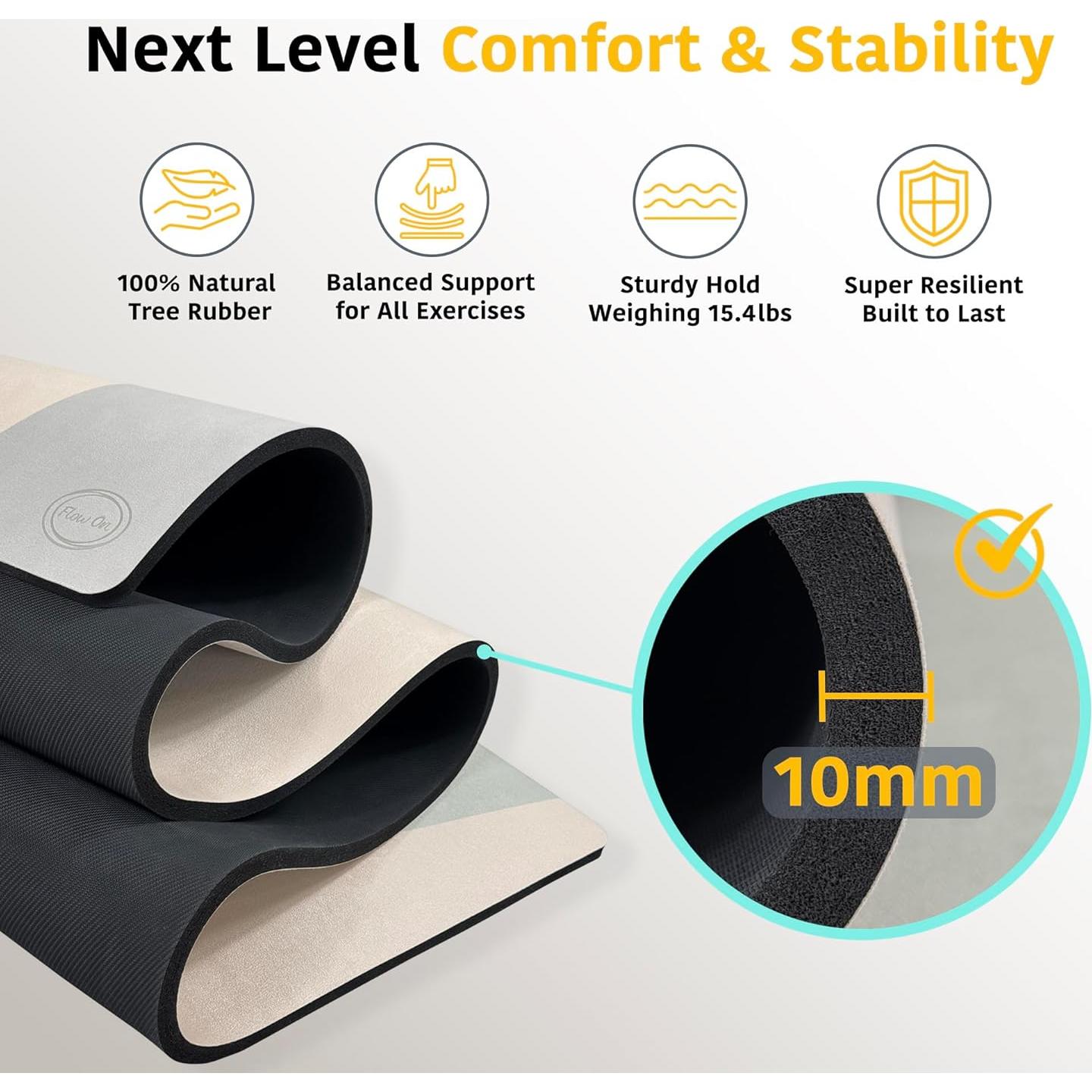 Esterilla de Yoga Flow On 183x80cm 10mm Antideslizante Caucho