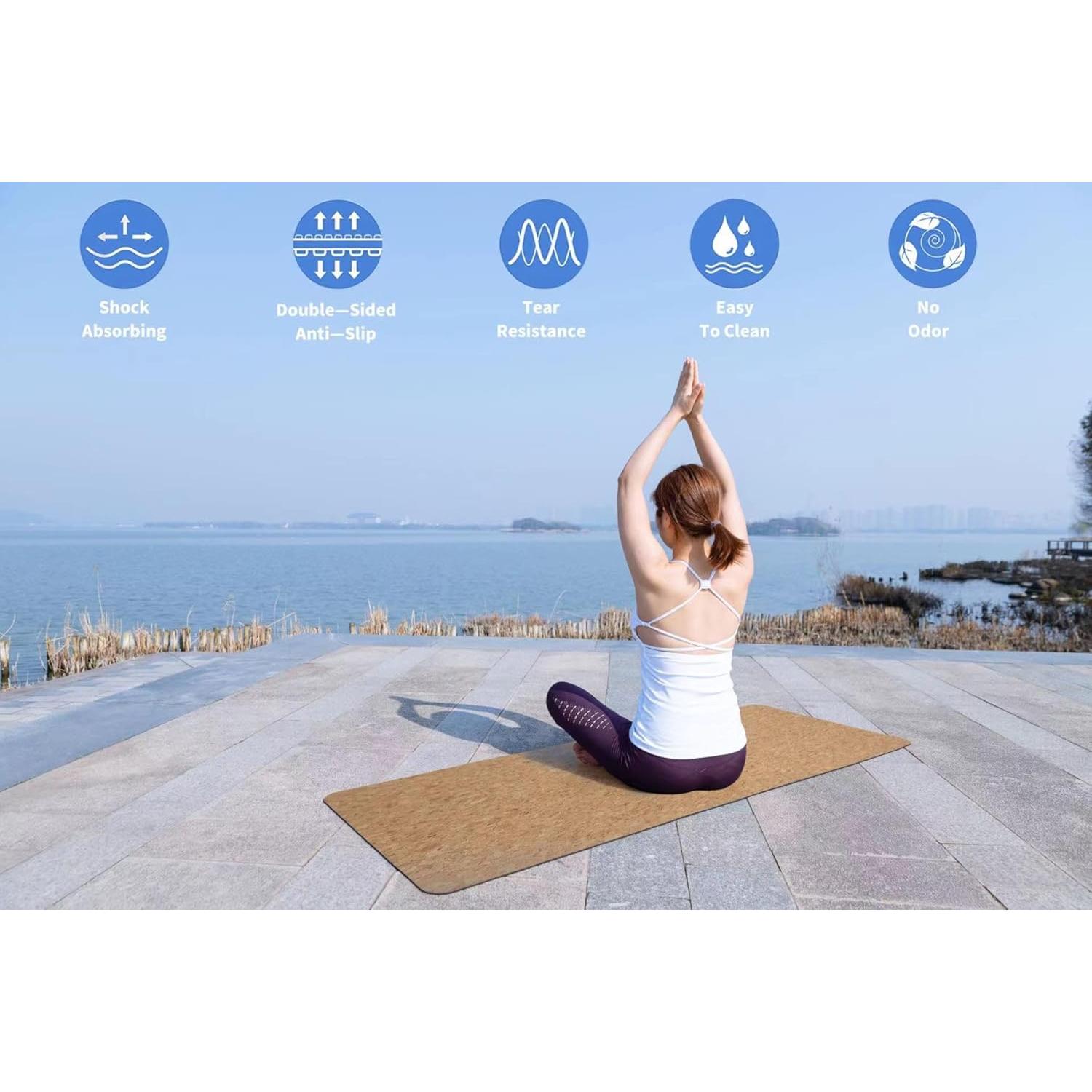 Alfombrilla de Yoga de Corcho Foiller 183x61cm Antideslizante