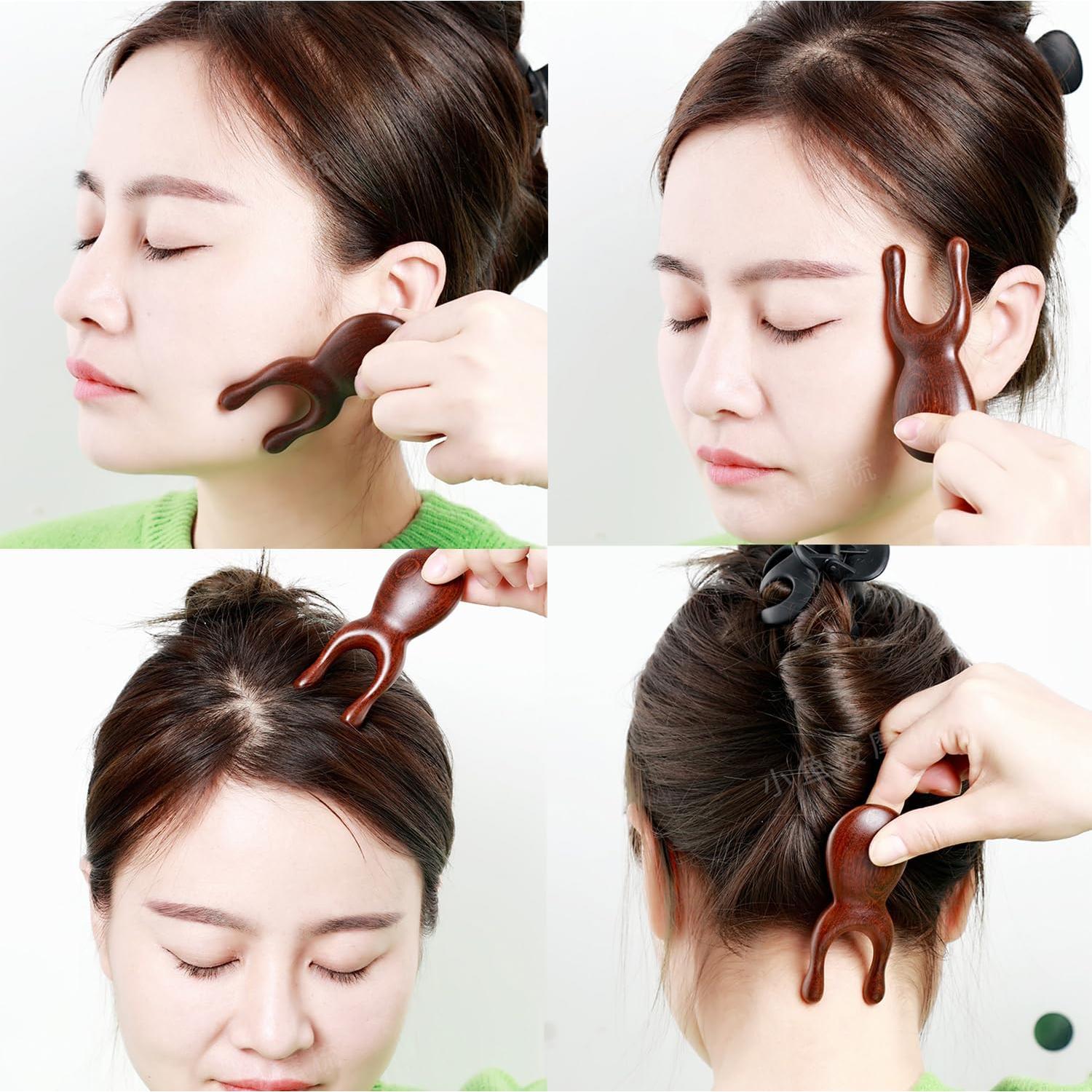 Herramienta de Masaje Gua Sha de Madera Natural JIAXING - 9.5x3cm