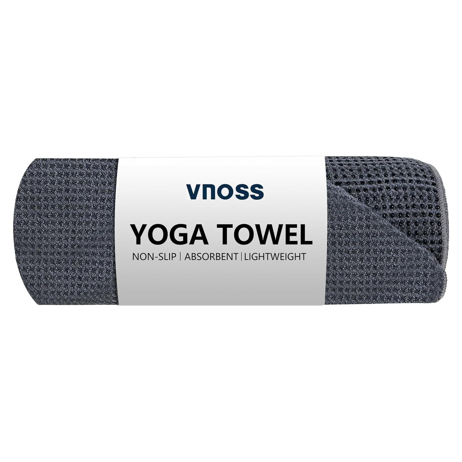 Toalla de Yoga Antideslizante Vnoss Gris 180x63cm Microfibra