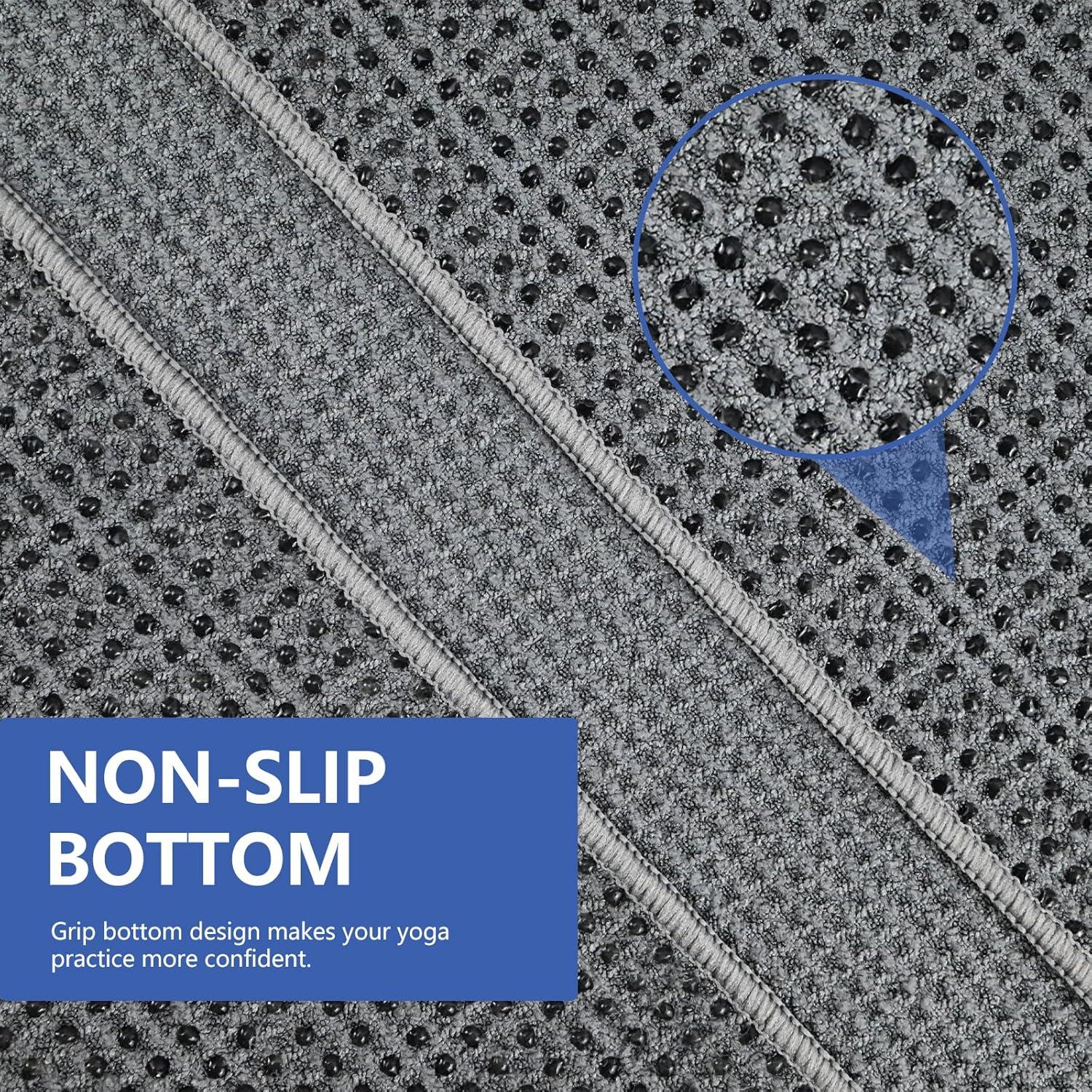 Toalla de Yoga Antideslizante Vnoss Gris 180x63cm Microfibra