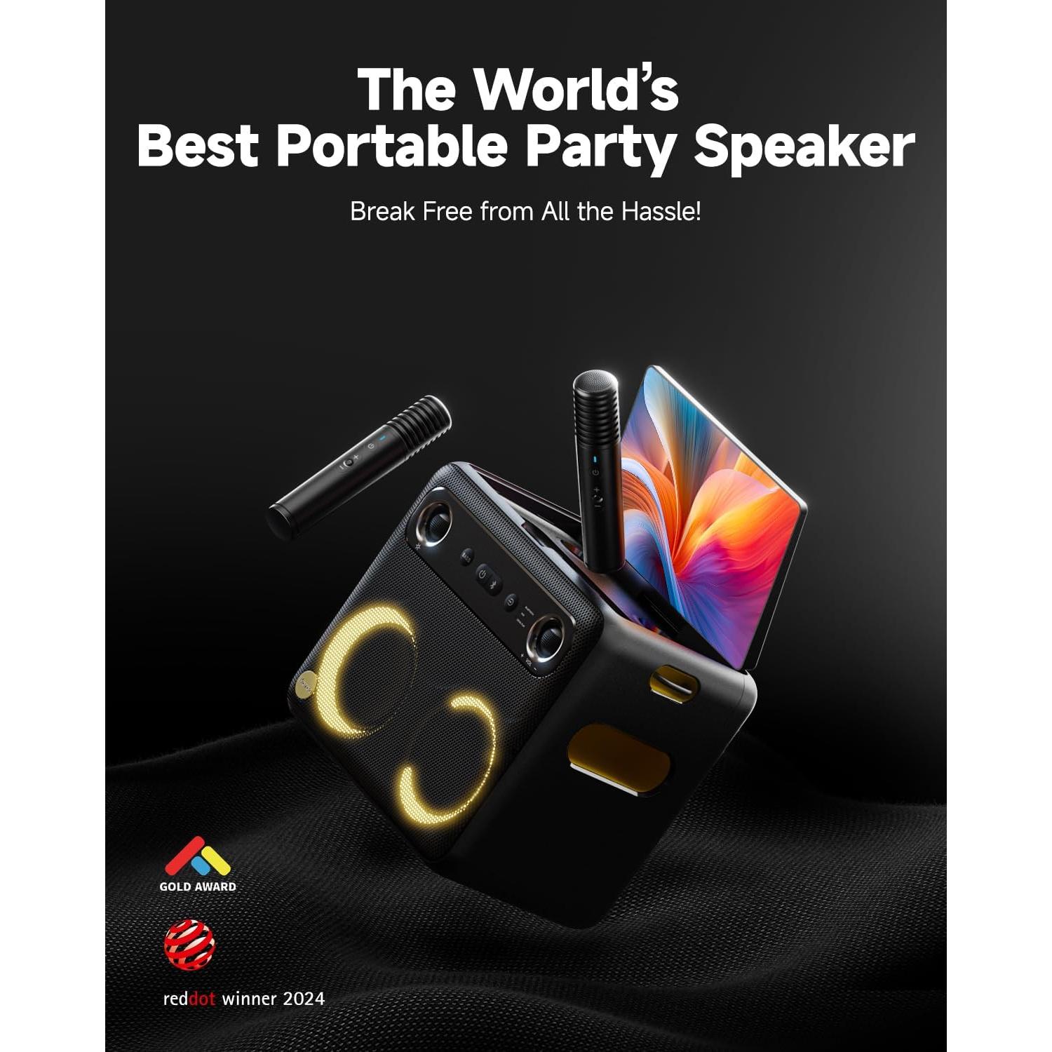 Máquina de Karaoke Ikarao Break X2 300W 2 Micrófonos