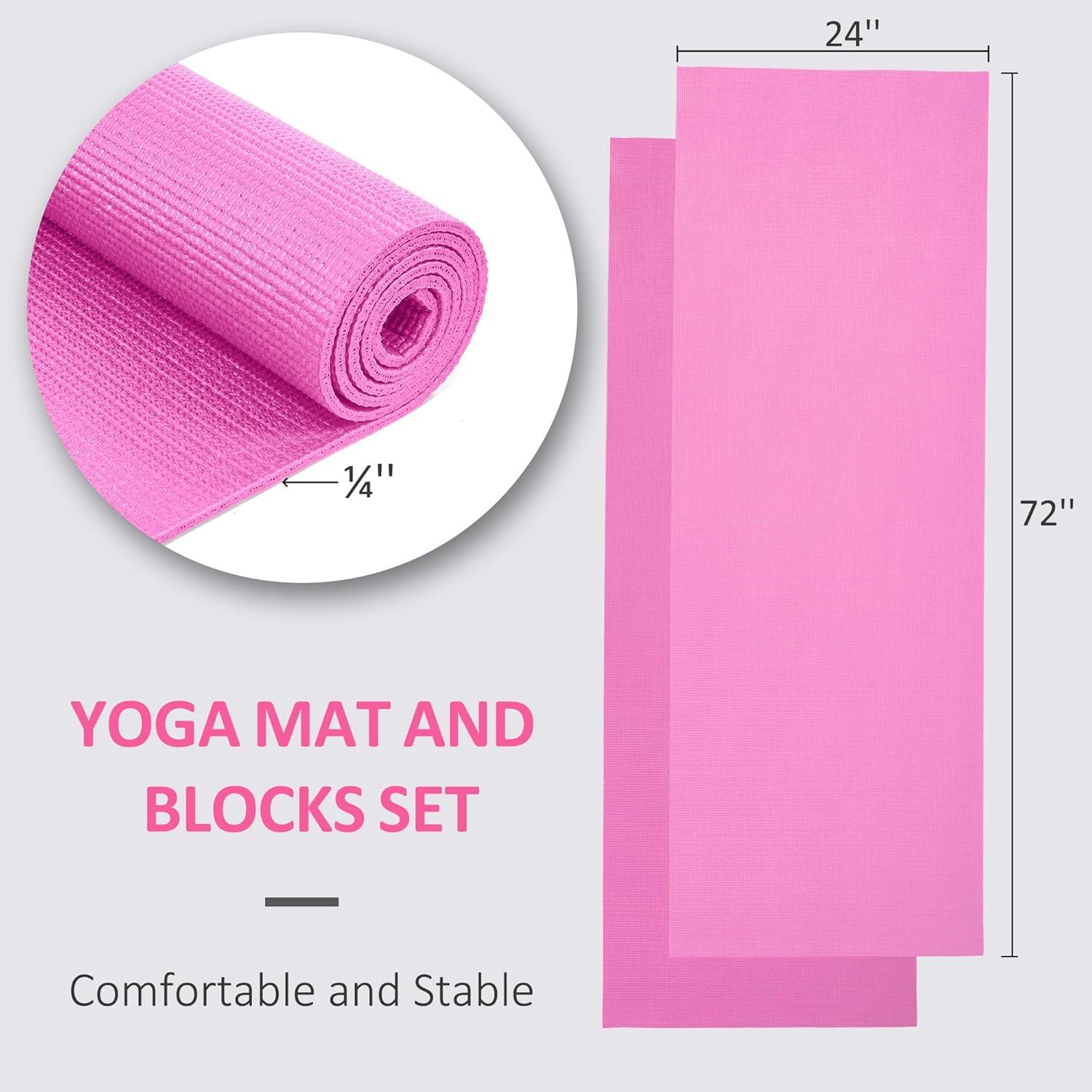 Esteras de Yoga Fitvids Rosa 172.72x60.96cm Antideslizante