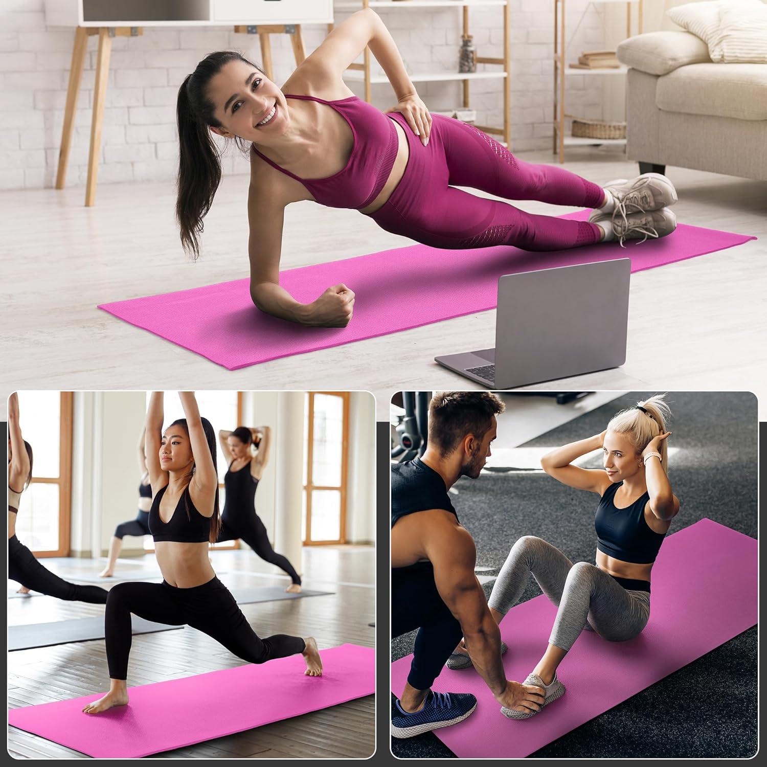 Esteras de Yoga Fitvids Rosa 172.72x60.96cm Antideslizante