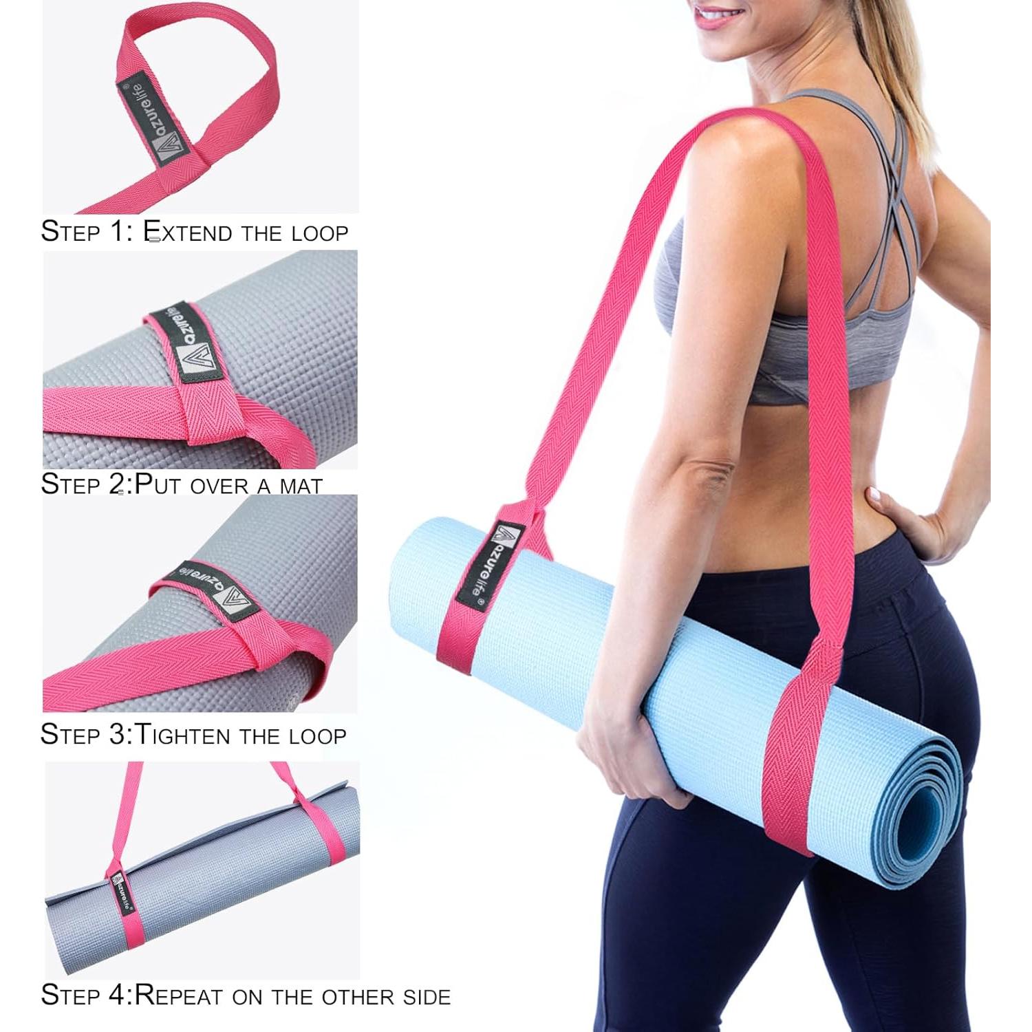 Correa para Esteras de Yoga Rosa - Ajustable y Eco Amigable