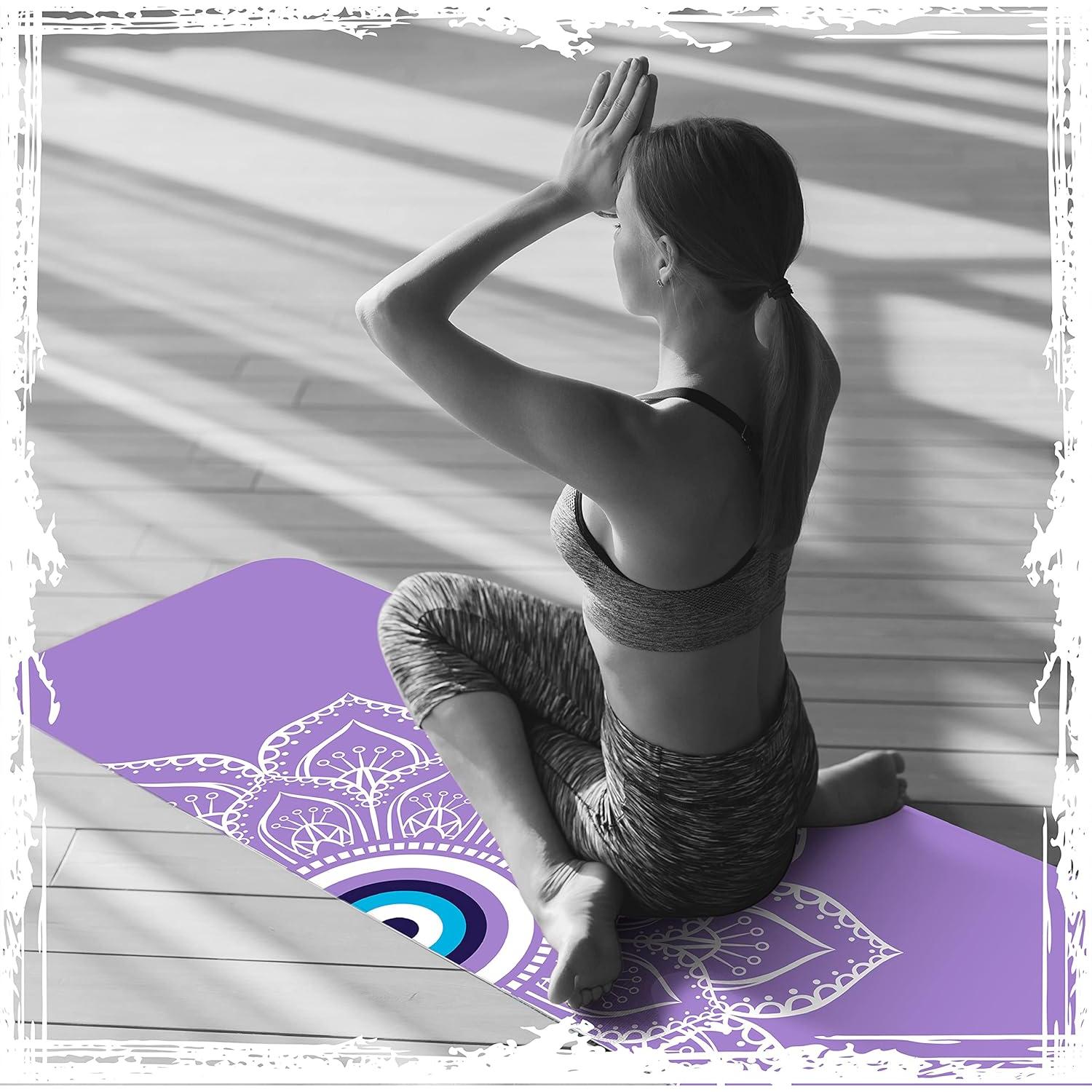 Alfombrilla de Yoga Millenti 6mm Antideslizante TPE Púrpura