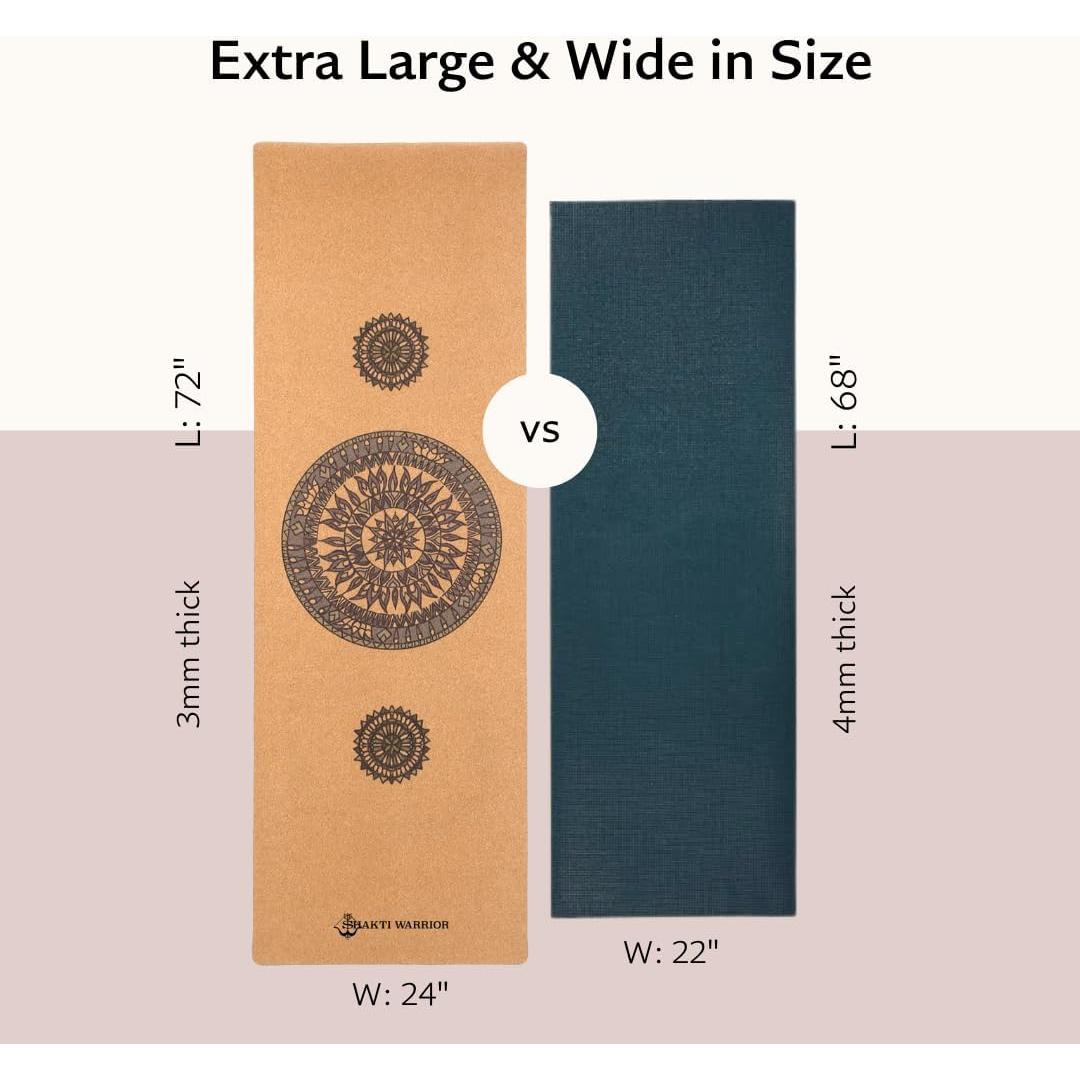 Alfombrilla de Yoga de Corcho Shakti Warrior Mandala 183x61cm