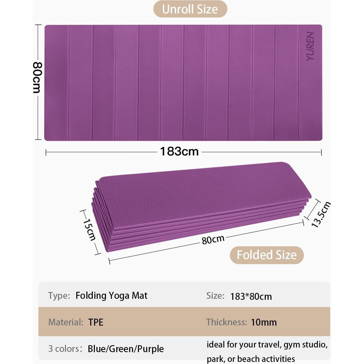 Alfombrilla de Yoga Plegable RYTMAT 182x79cm Antideslizante