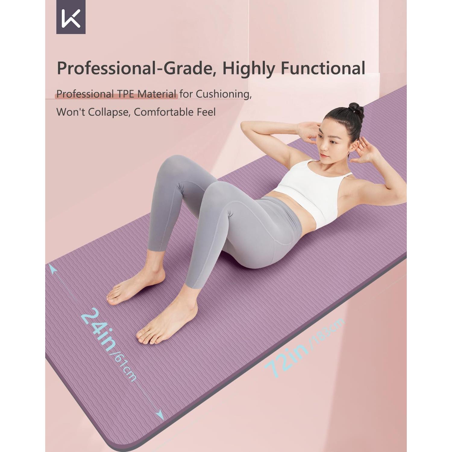 Mata de Yoga Antideslizante KEEP 183x61cm TPE 7mm Rosa