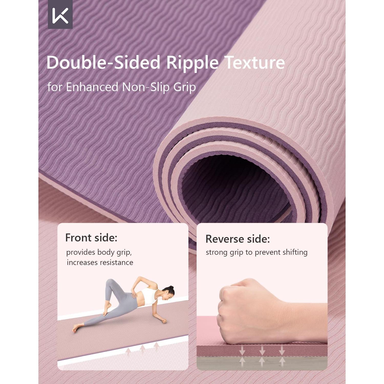 Mata de Yoga Antideslizante KEEP 183x61cm TPE 7mm Rosa