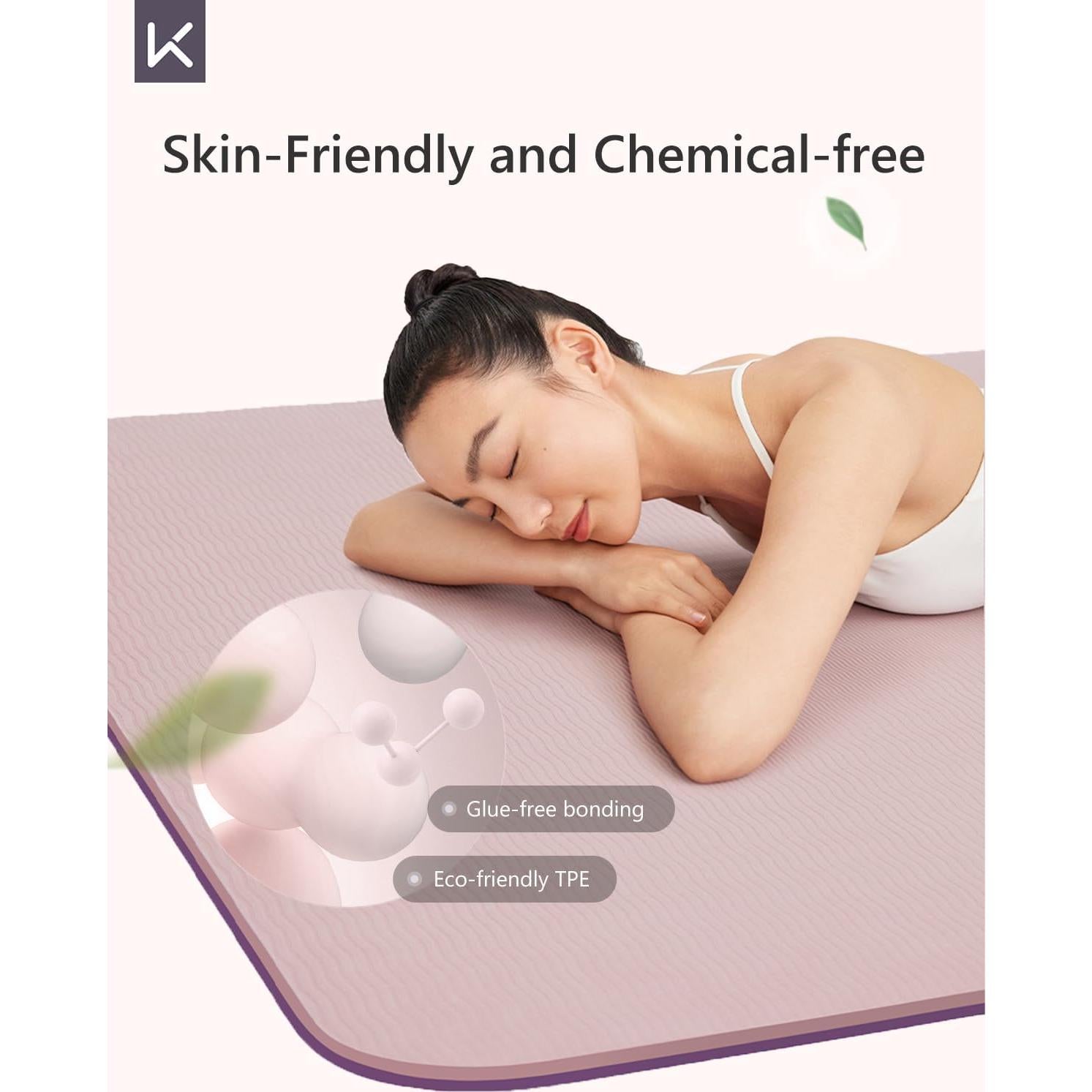 Mata de Yoga Antideslizante KEEP 183x61cm TPE 7mm Rosa