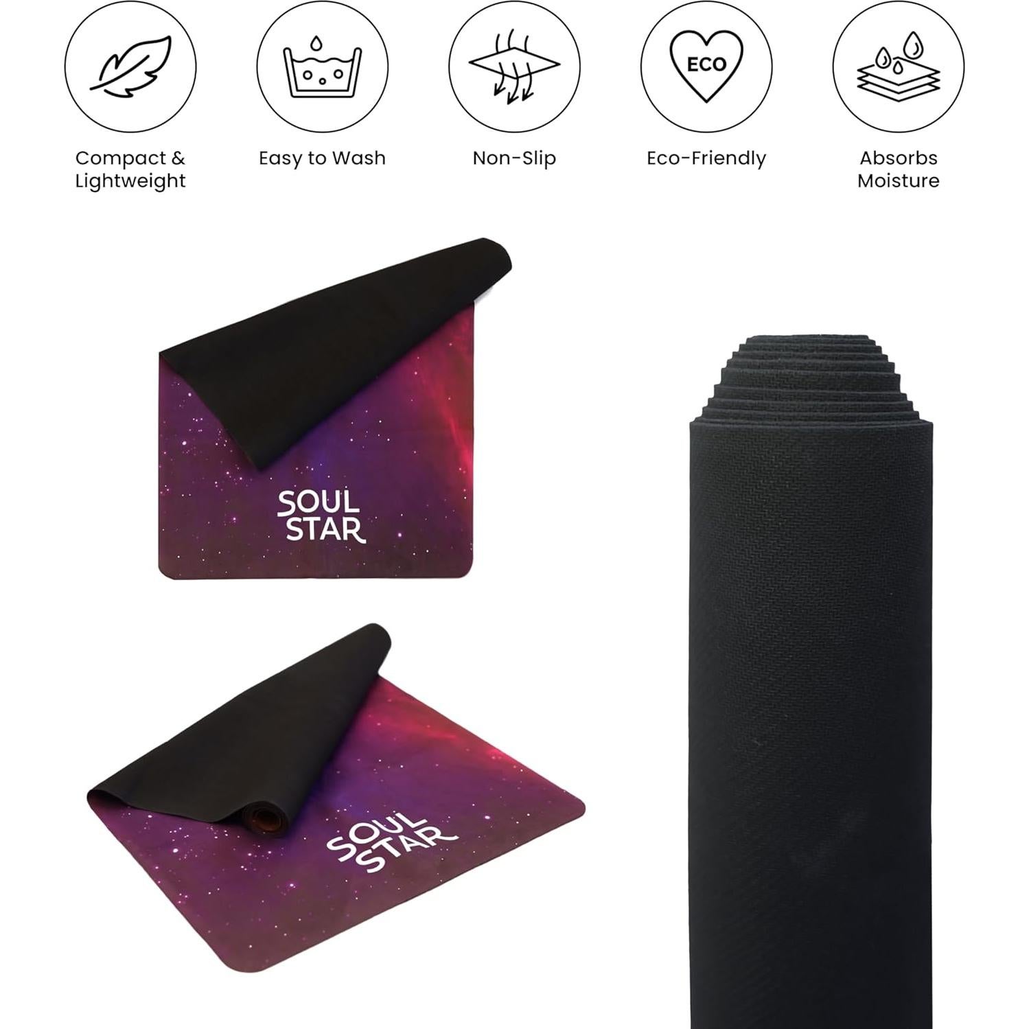Esterilla de Yoga Plegable Soul Star 1.5mm Suede Antideslizante