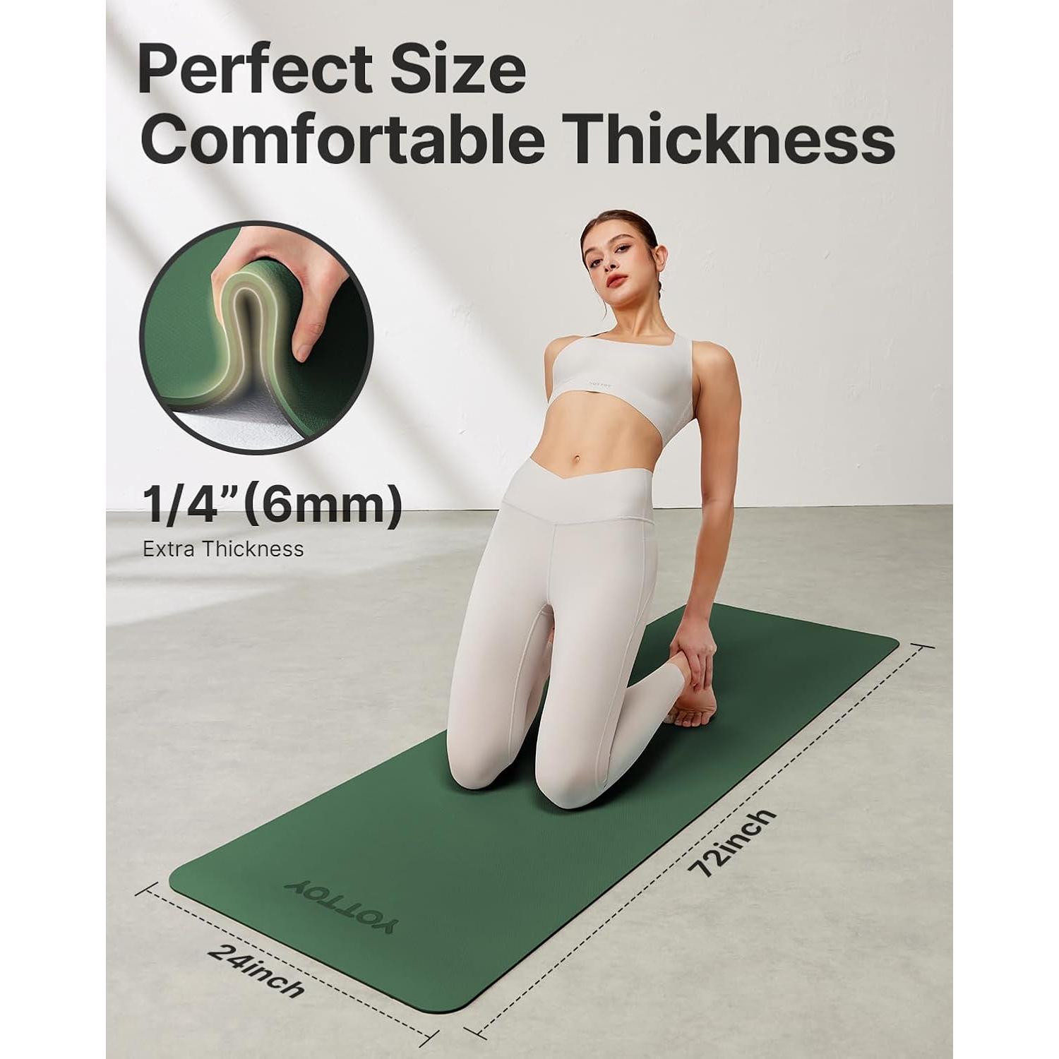 Esterilla de Yoga YOTTOY Verde Antideslizante 182.88x60.96cm