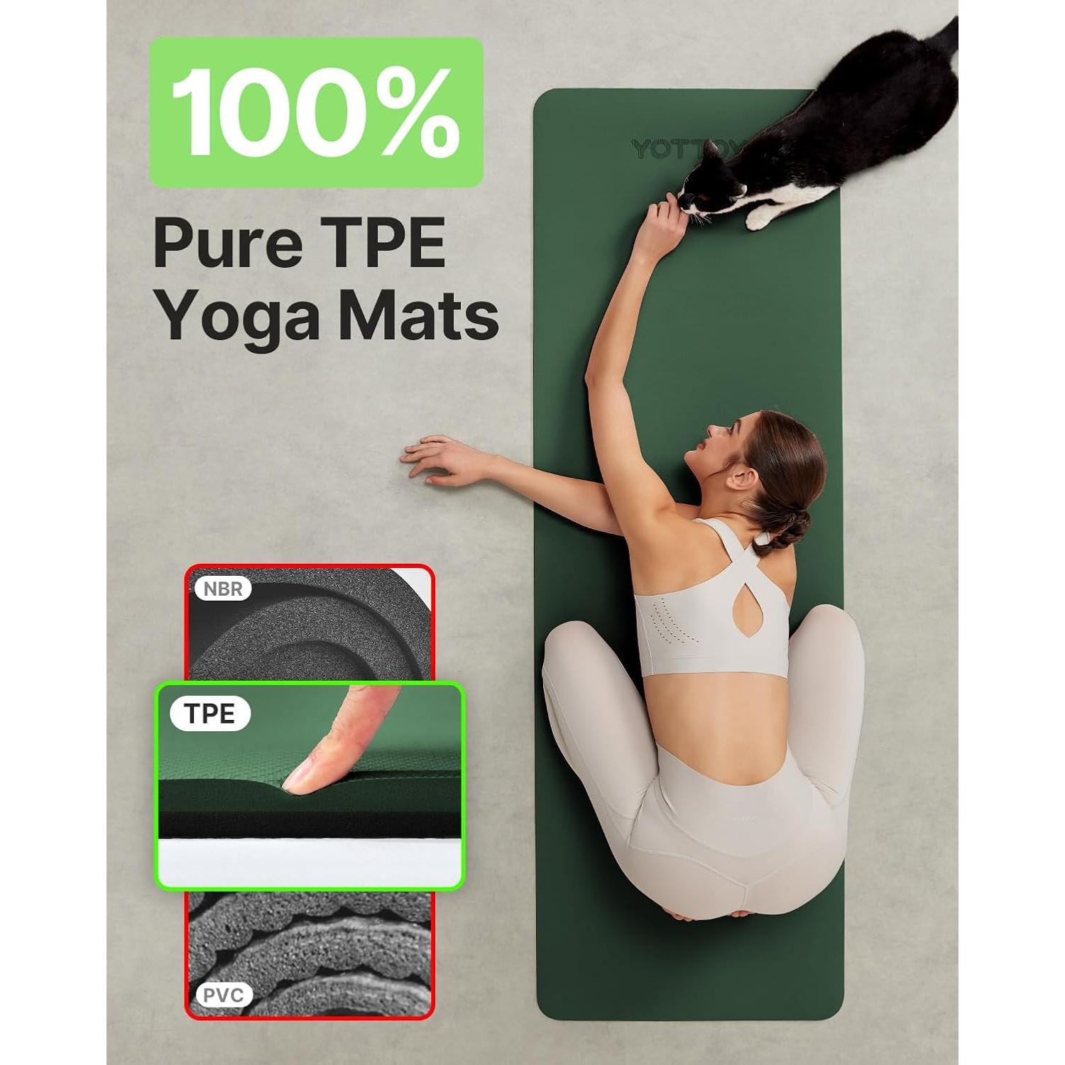 Esterilla de Yoga YOTTOY Verde Antideslizante 182.88x60.96cm