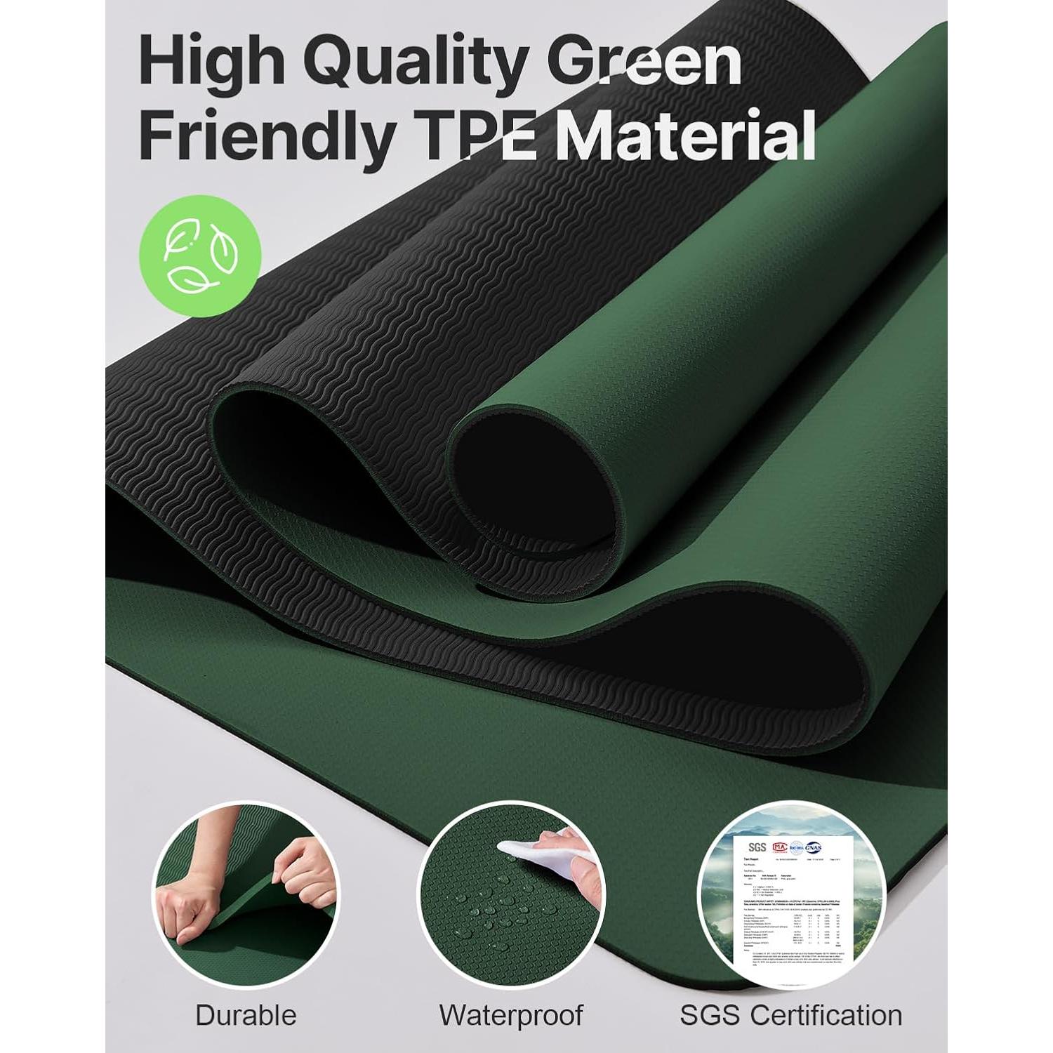 Esterilla de Yoga YOTTOY Verde Antideslizante 182.88x60.96cm