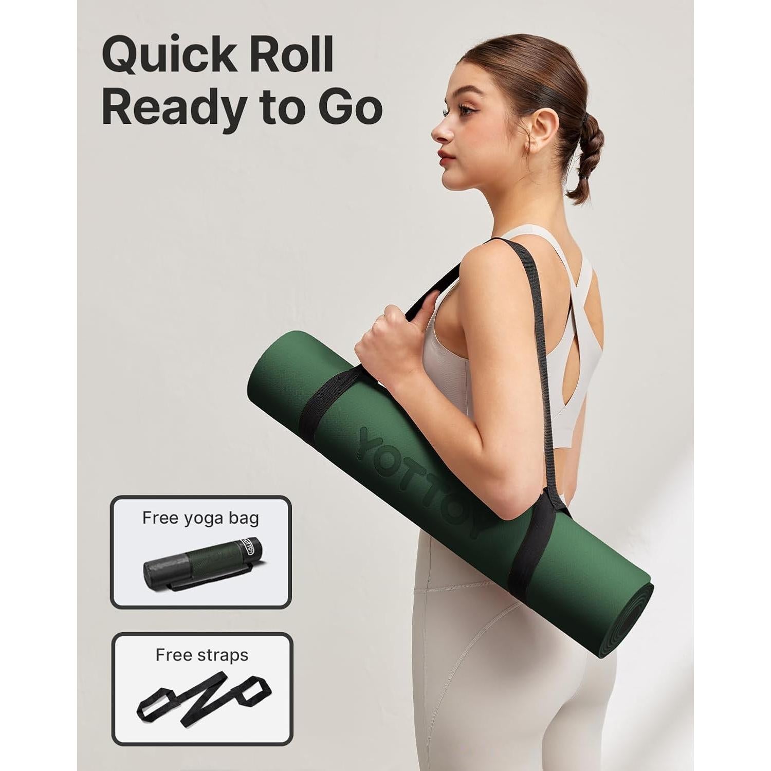 Esterilla de Yoga YOTTOY Verde Antideslizante 182.88x60.96cm